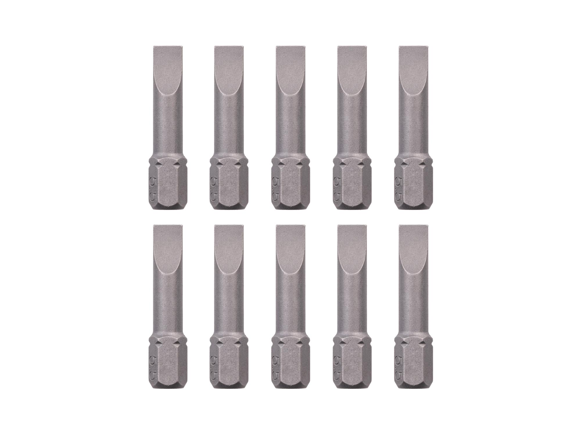 TEKTON 5.5 mm Slotted Insert Bits, 1.18 Inch Length (10-Pack) - 1/4 in. Hex Shank