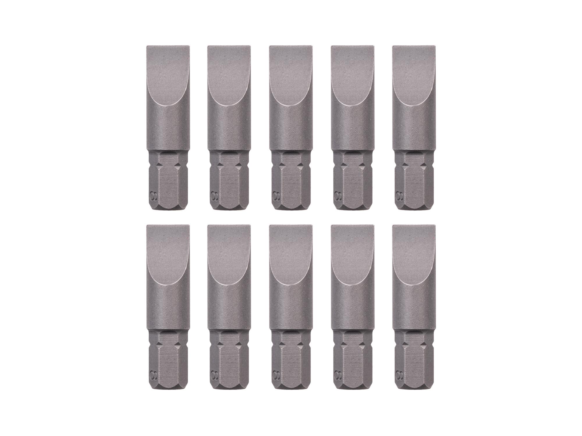 TEKTON 8 mm Slotted Insert Bits, 1.18 Inch Length (10-Pack) - 1/4 in. Hex Shank