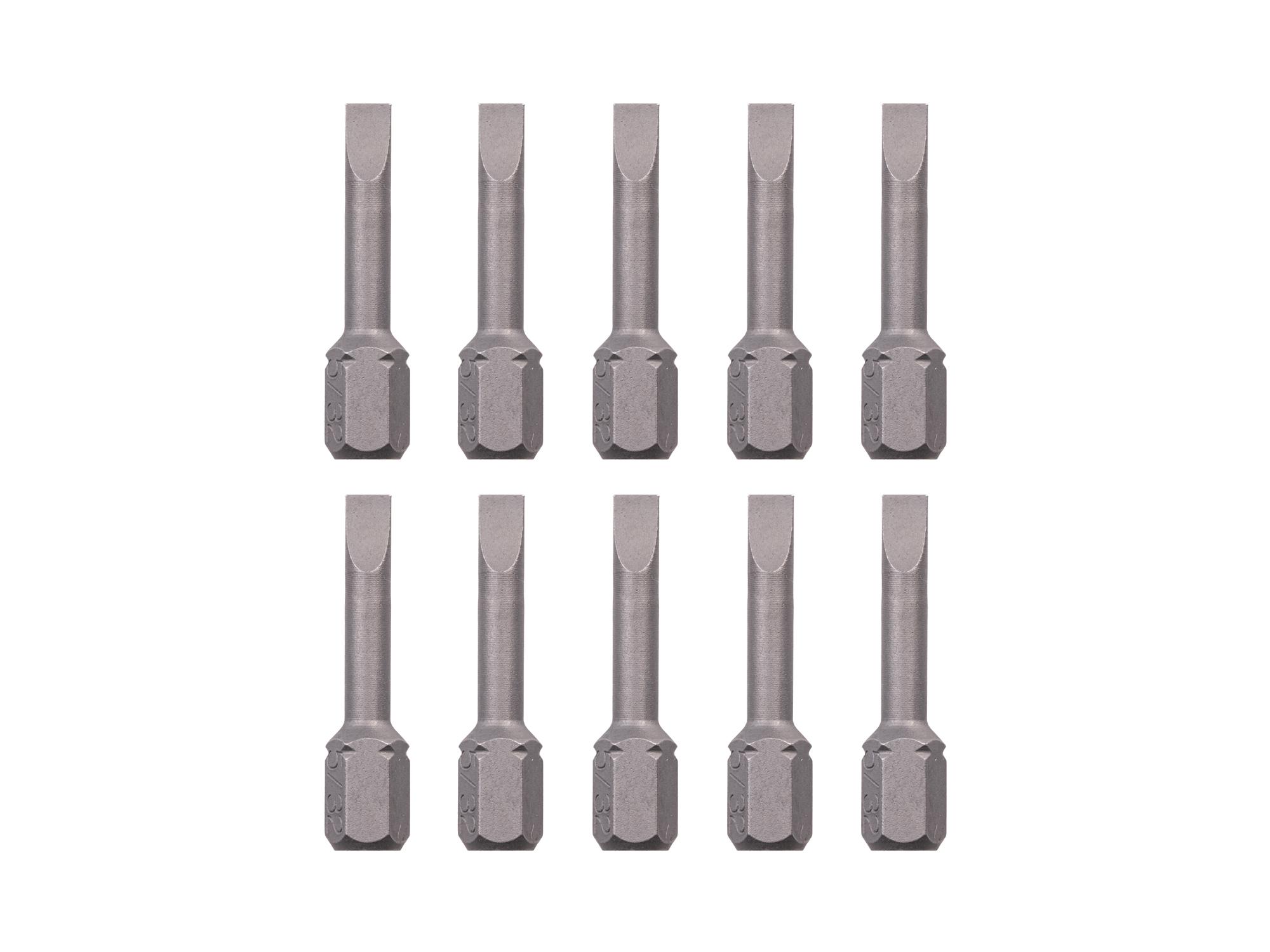 TEKTON 5/32 Inch Slotted Insert Bits, 1.18 Inch Length (10-Pack) - 1/4 in. Hex Shank
