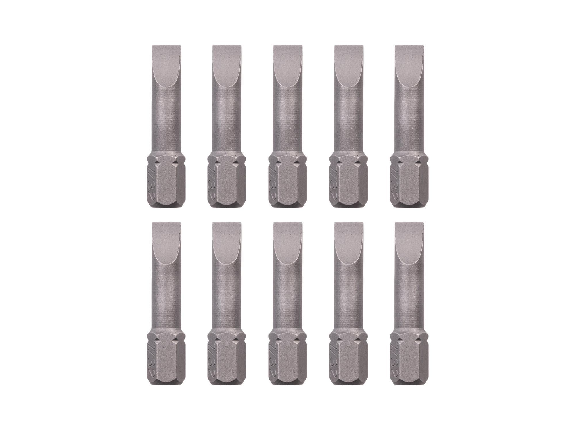 TEKTON 7/32 Inch Slotted Insert Bits, 1.18 Inch Length (10-Pack) - 1/4 in. Hex Shank
