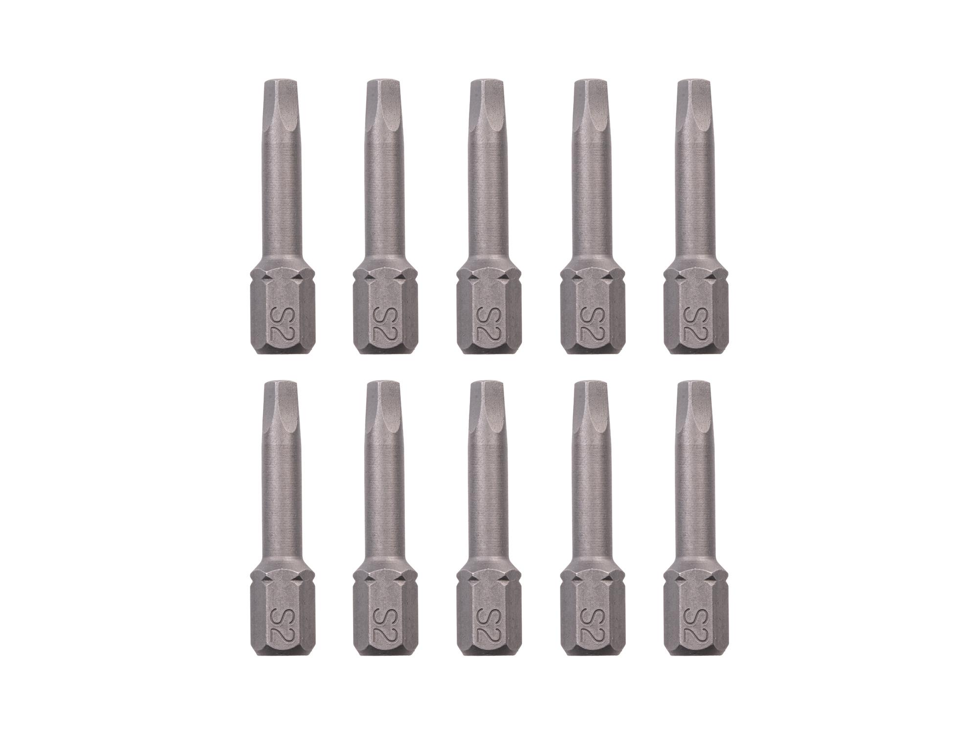 TEKTON S2 Square Insert Bits, 1.18 Inch Length (10-Pack) - 1/4 in. Hex Shank
