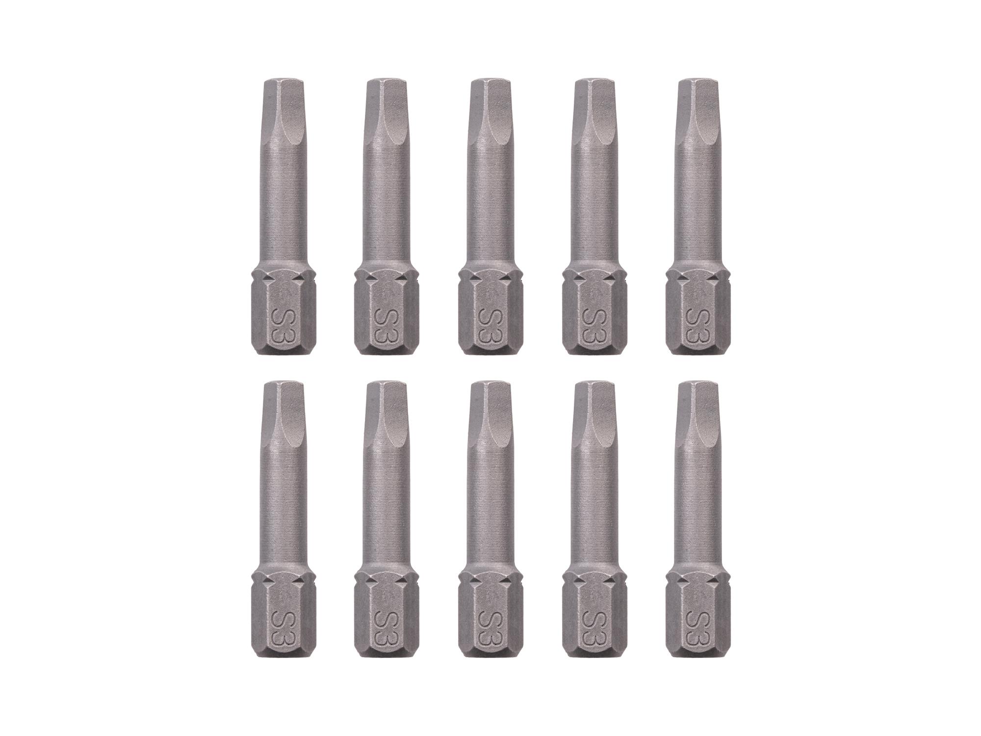TEKTON S3 Square Insert Bits, 1.18 Inch Length (10-Pack) - 1/4 in. Hex Shank