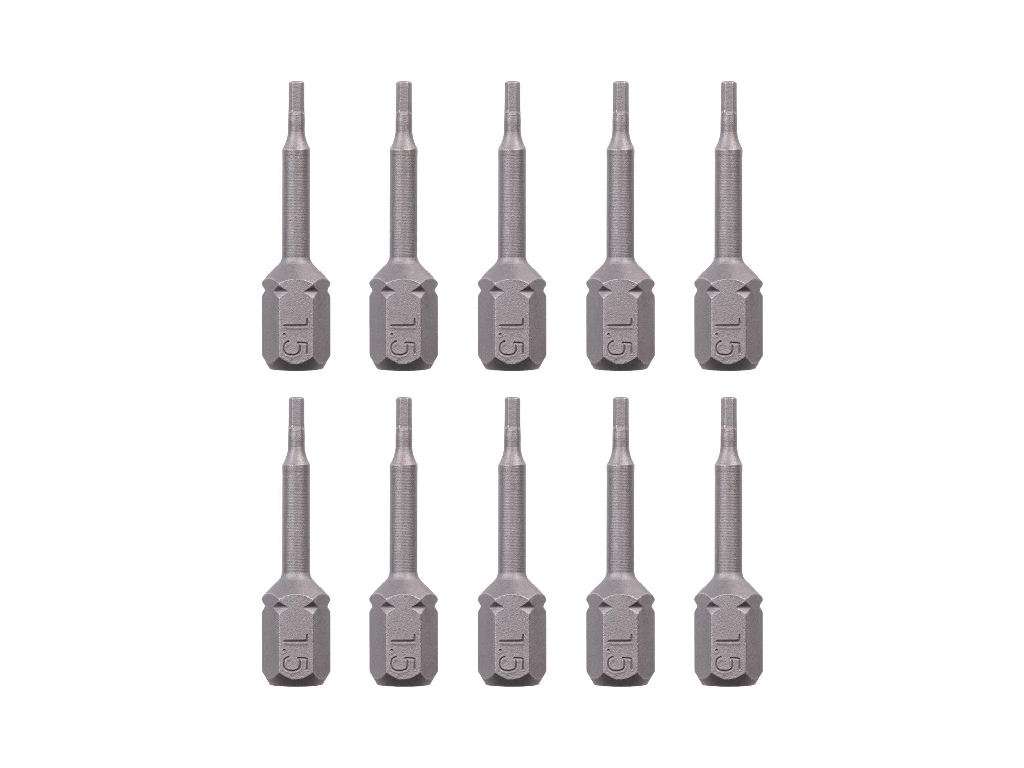 TEKTON 1.5 mm Hex Insert Bits, 1.18 Inch Length (10-Pack) - 1/4 in. Hex Shank