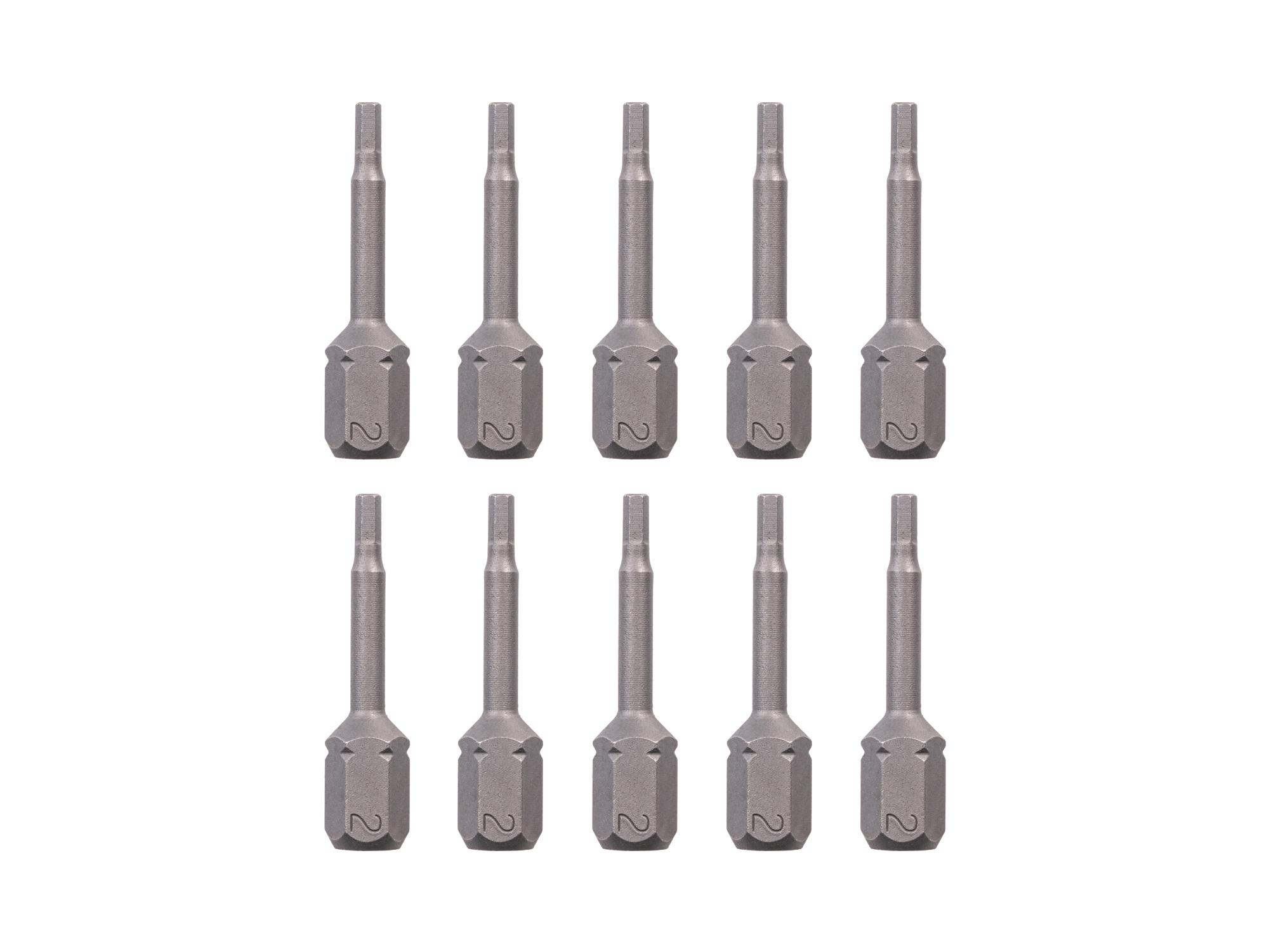 TEKTON 2 mm Hex Insert Bits, 1.18 Inch Length (10-Pack) - 1/4 in. Hex Shank