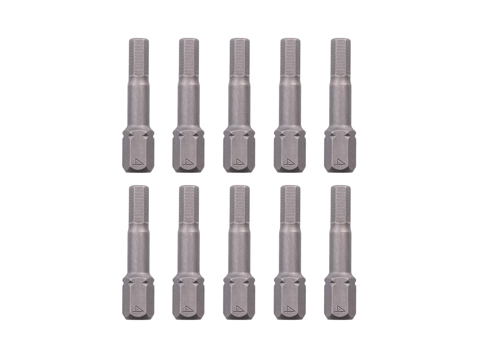 TEKTON 4 mm Hex Insert Bits, 1.18 Inch Length (10-Pack) - 1/4 in. Hex Shank