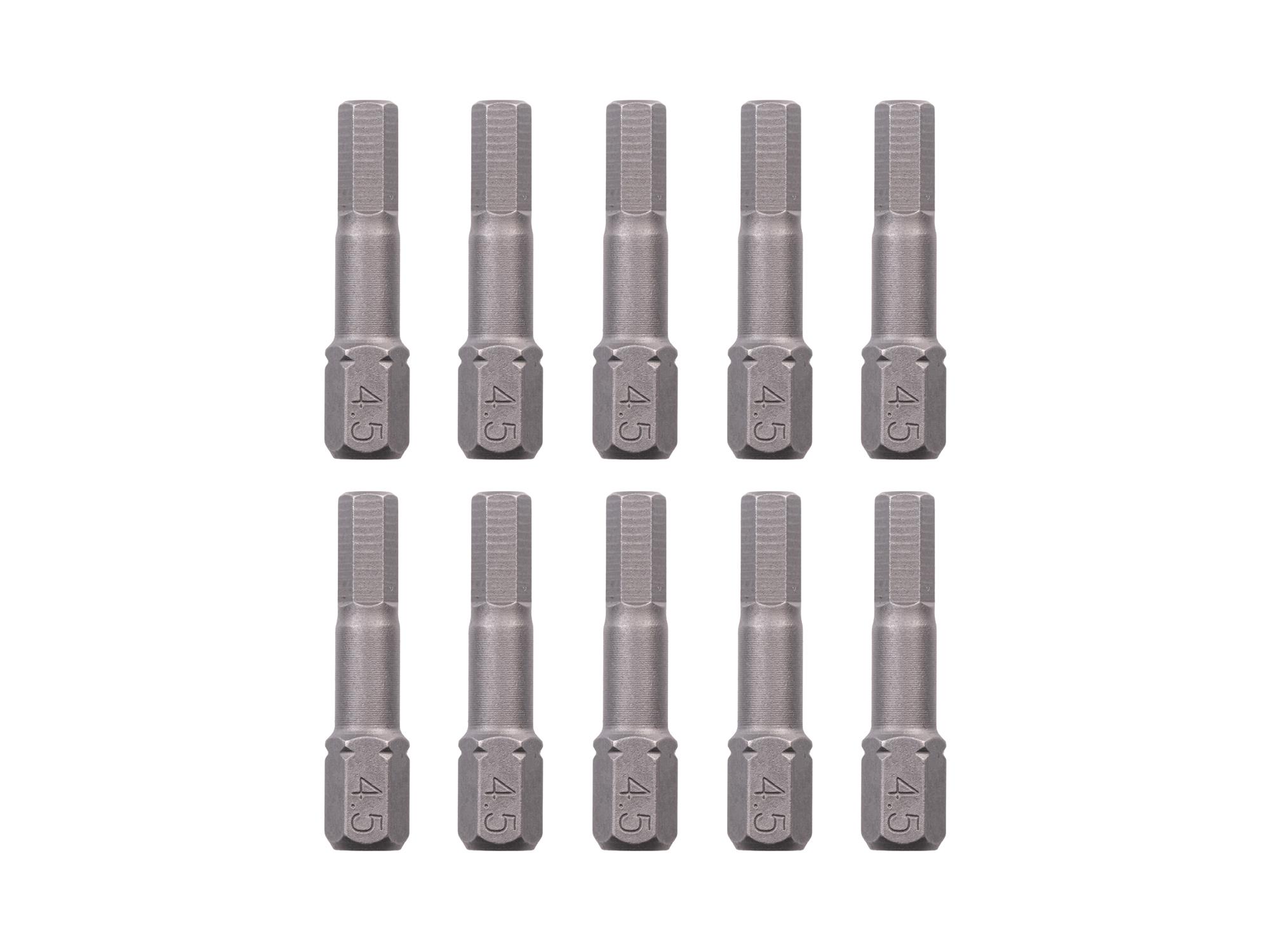 TEKTON 4.5 mm Hex Insert Bits, 1.18 Inch Length (10-Pack) - 1/4 in. Hex Shank