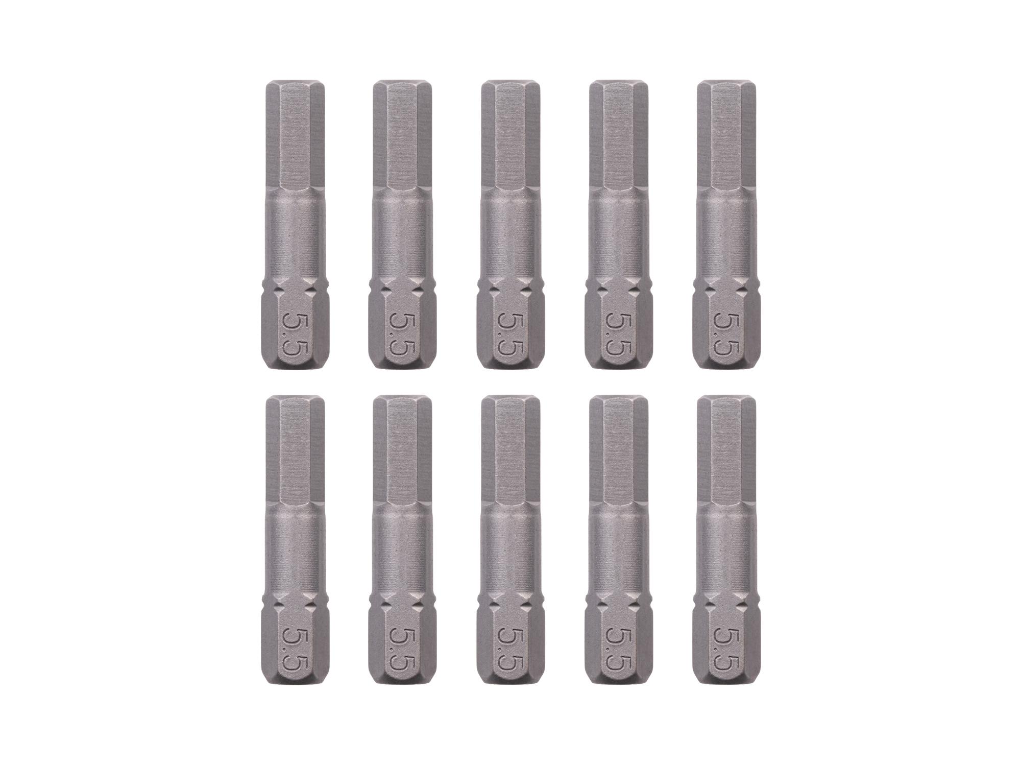 TEKTON 5.5 mm Hex Insert Bits, 1.18 Inch Length (10-Pack) - 1/4 in. Hex Shank