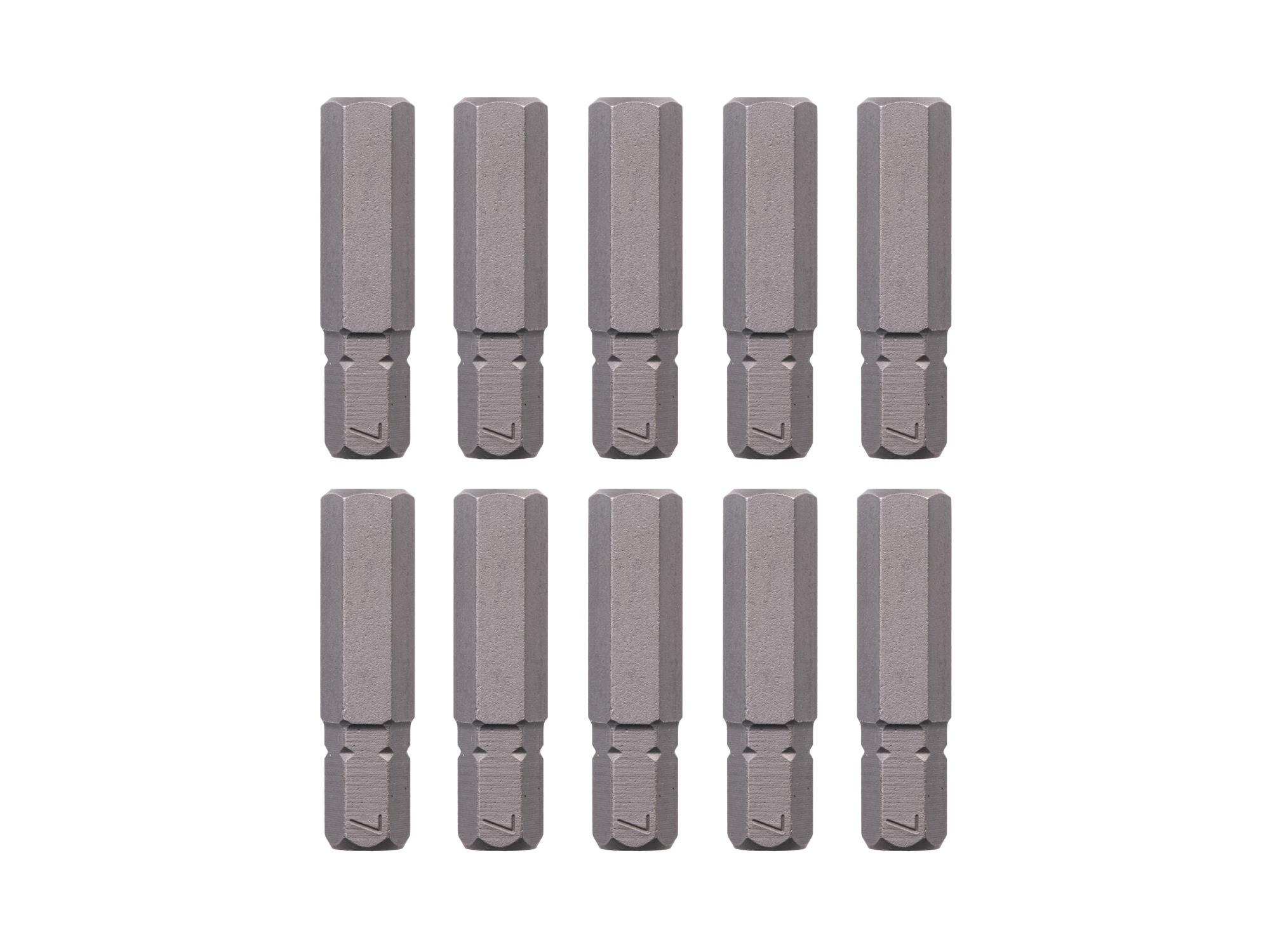 TEKTON 7 mm Hex Insert Bits, 1.18 Inch Length (10-Pack) - 1/4 in. Hex Shank