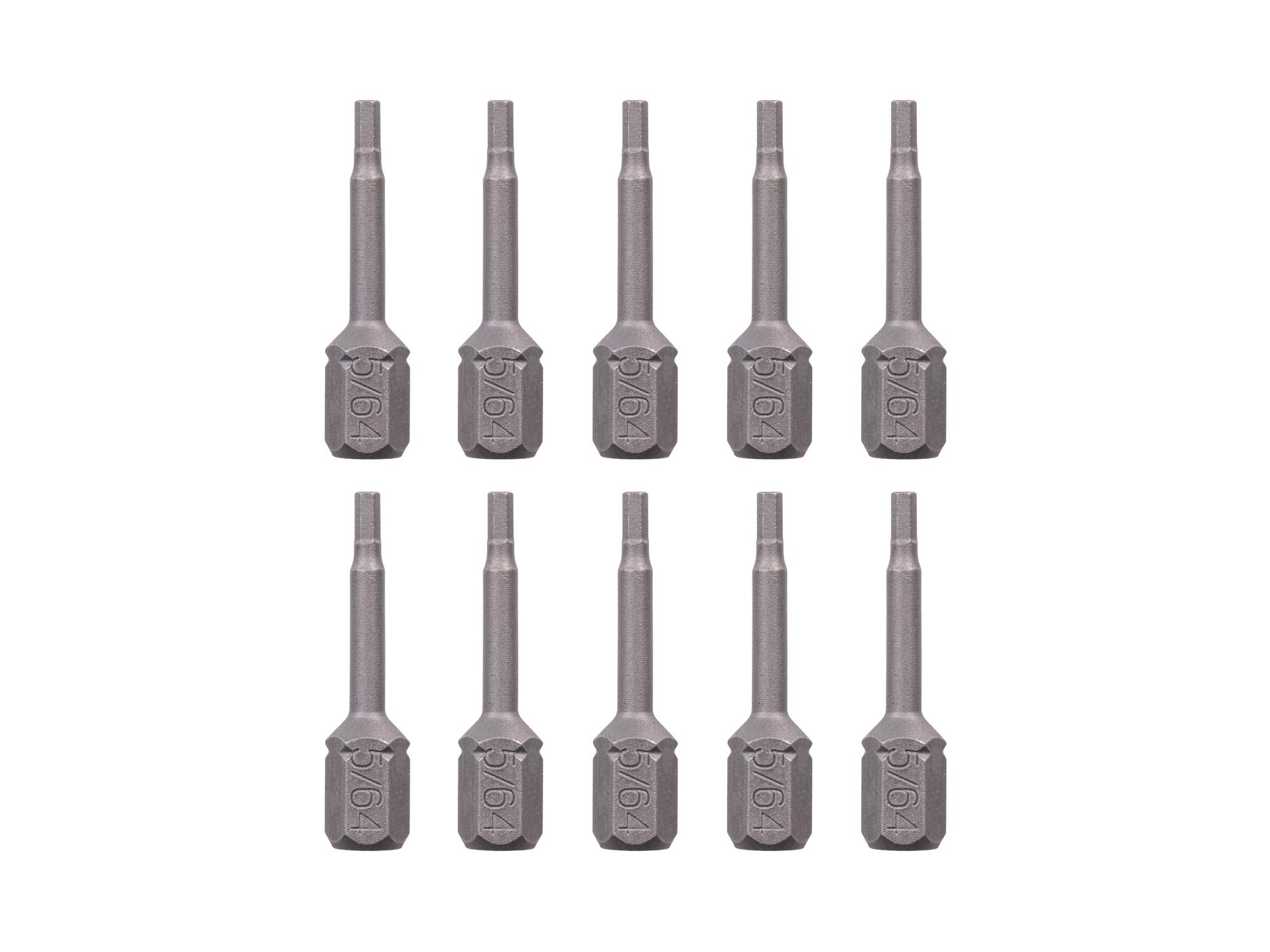 TEKTON 5/64 Inch Hex Insert Bits, 1.18 Inch Length (10-Pack) - 1/4 in. Hex Shank