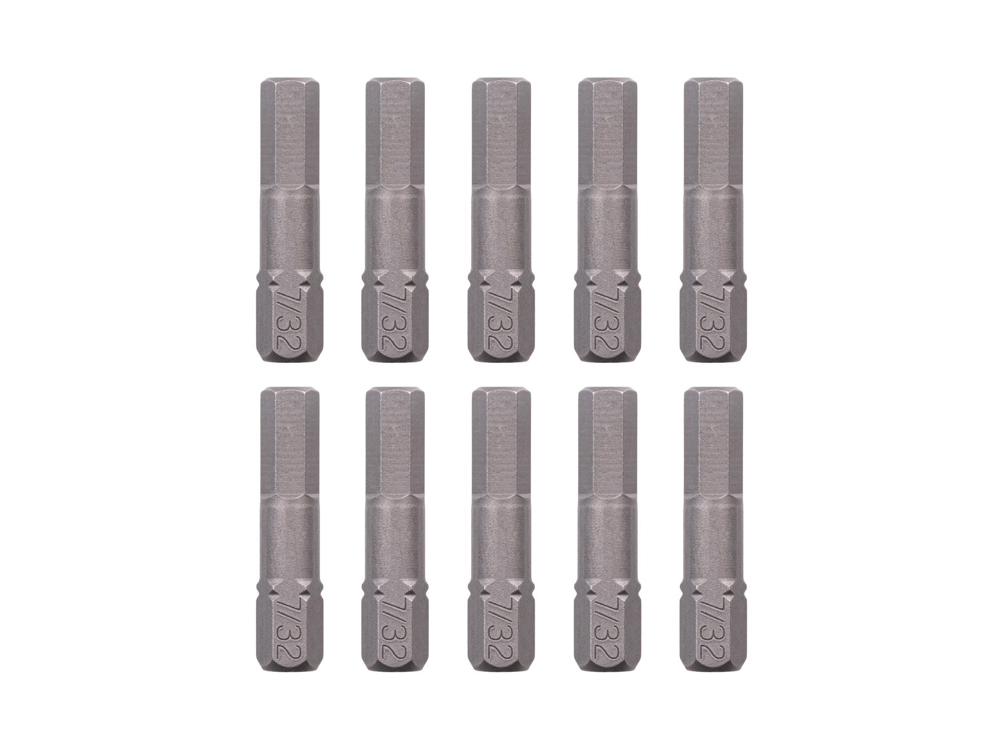 TEKTON 7/32 Inch Hex Insert Bits, 1.18 Inch Length (10-Pack) - 1/4 in. Hex Shank