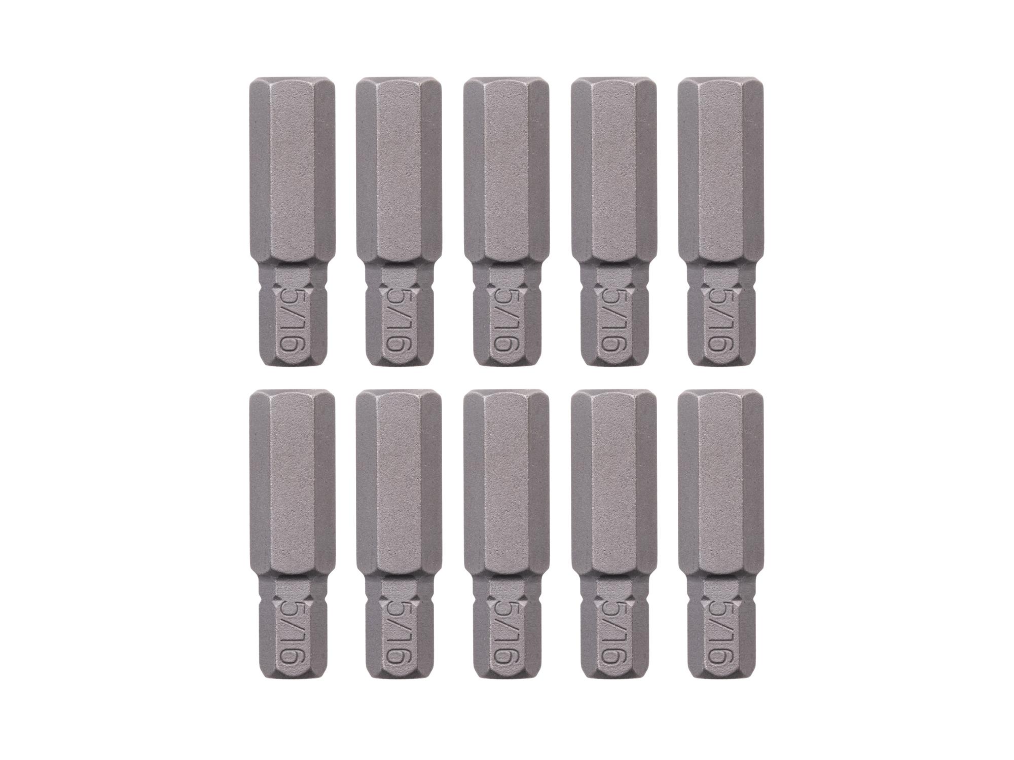 TEKTON 5/16 Inch Hex Insert Bits, 1.18 Inch Length (10-Pack) - 1/4 in. Hex Shank