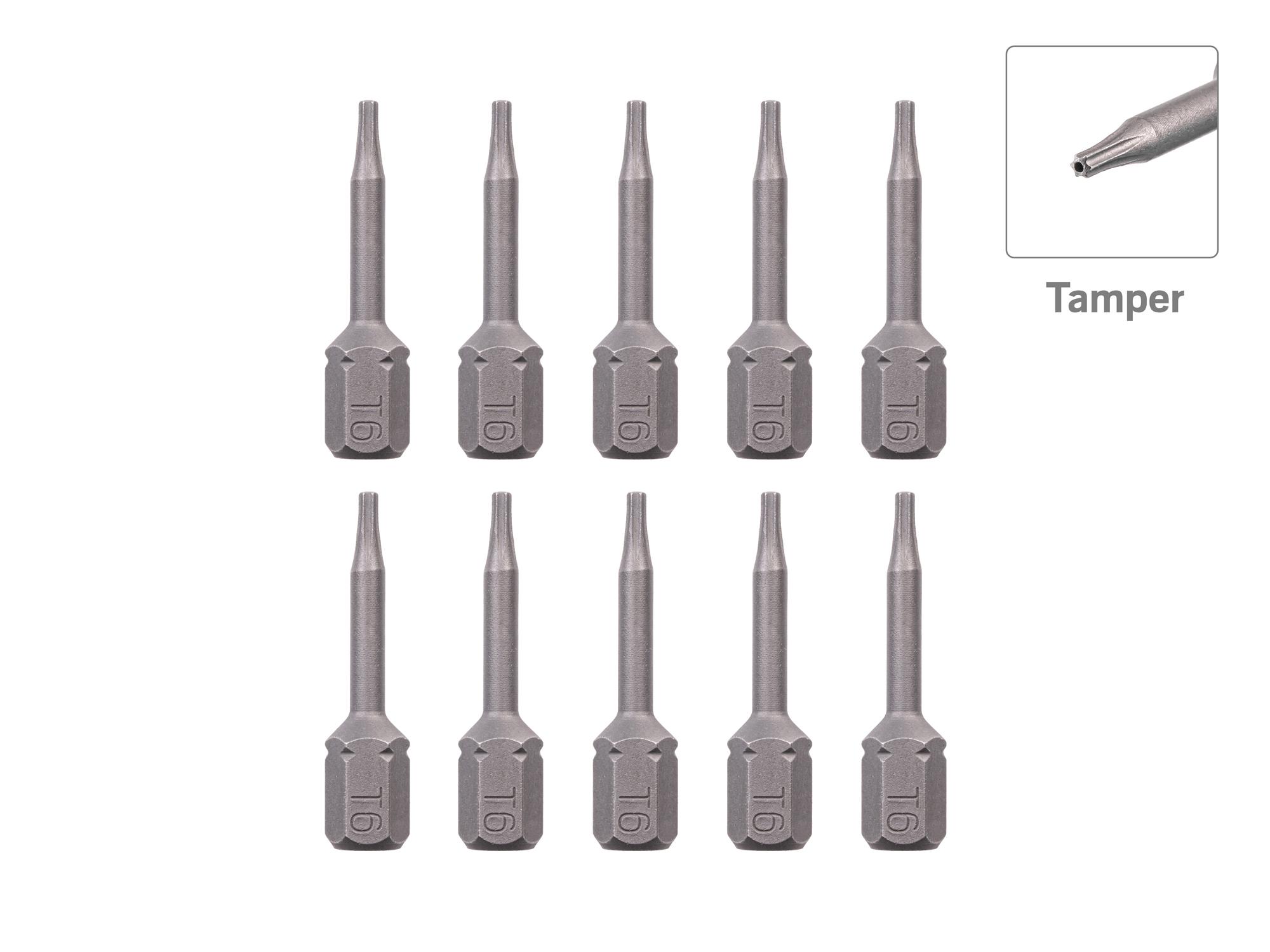 TEKTON T6 Tamper Star Insert Bits, 1.18 Inch Length (10-Pack) - 1/4 in. Hex Shank