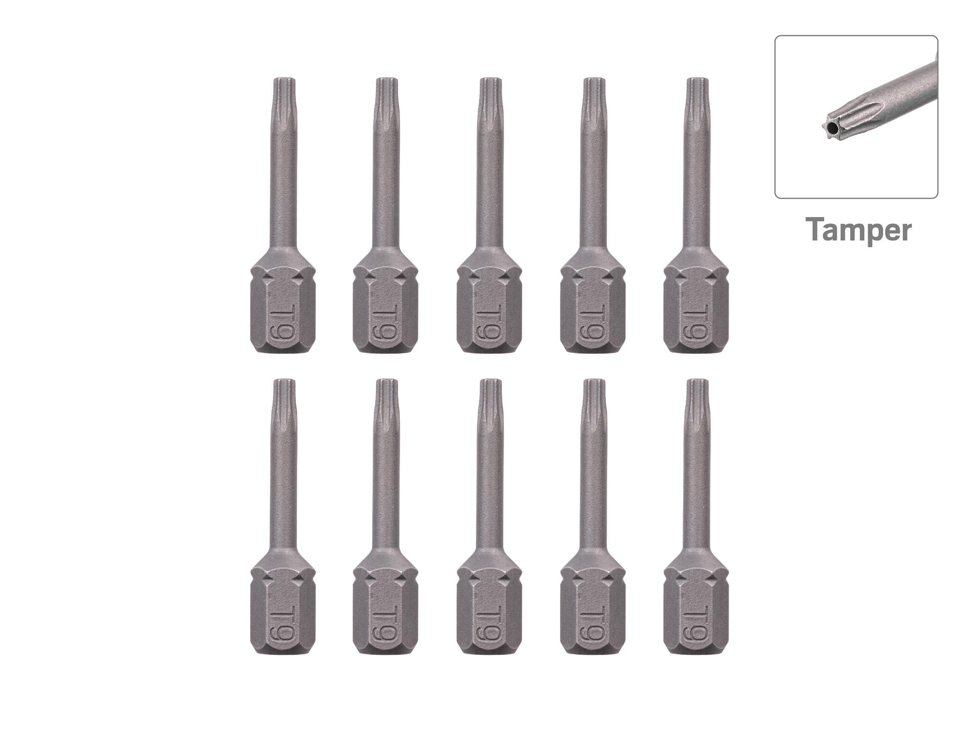 TEKTON T9 Tamper Star Insert Bits, 1.18 Inch Length (10-Pack) - 1/4 in. Hex Shank