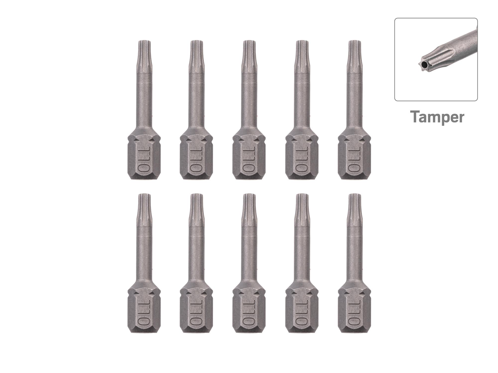 TEKTON T10 Tamper Star Insert Bits, 1.18 Inch Length (10-Pack) - 1/4 in. Hex Shank