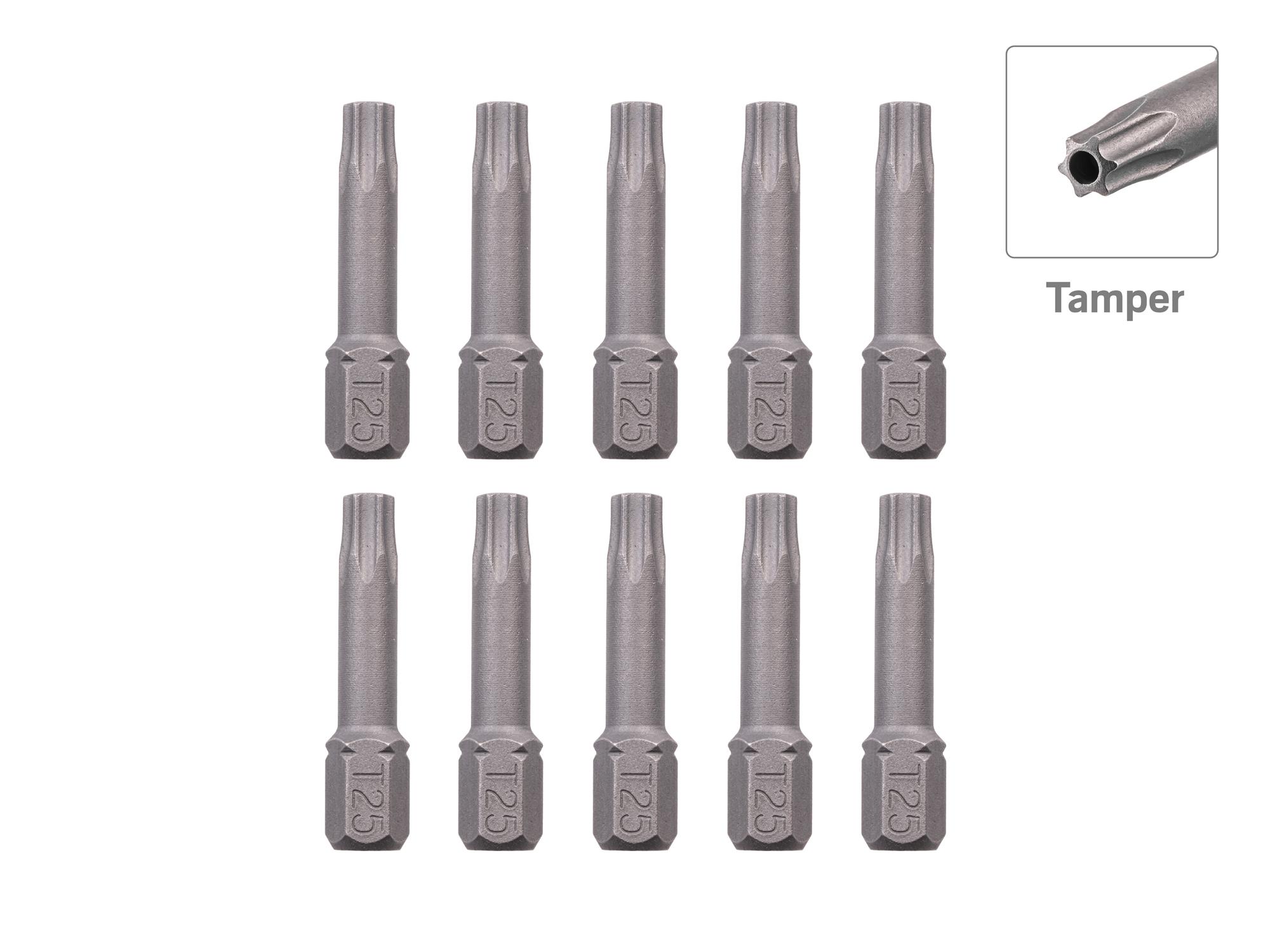 TEKTON T25 Tamper Star Insert Bits, 1.18 Inch Length (10-Pack) - 1/4 in. Hex Shank