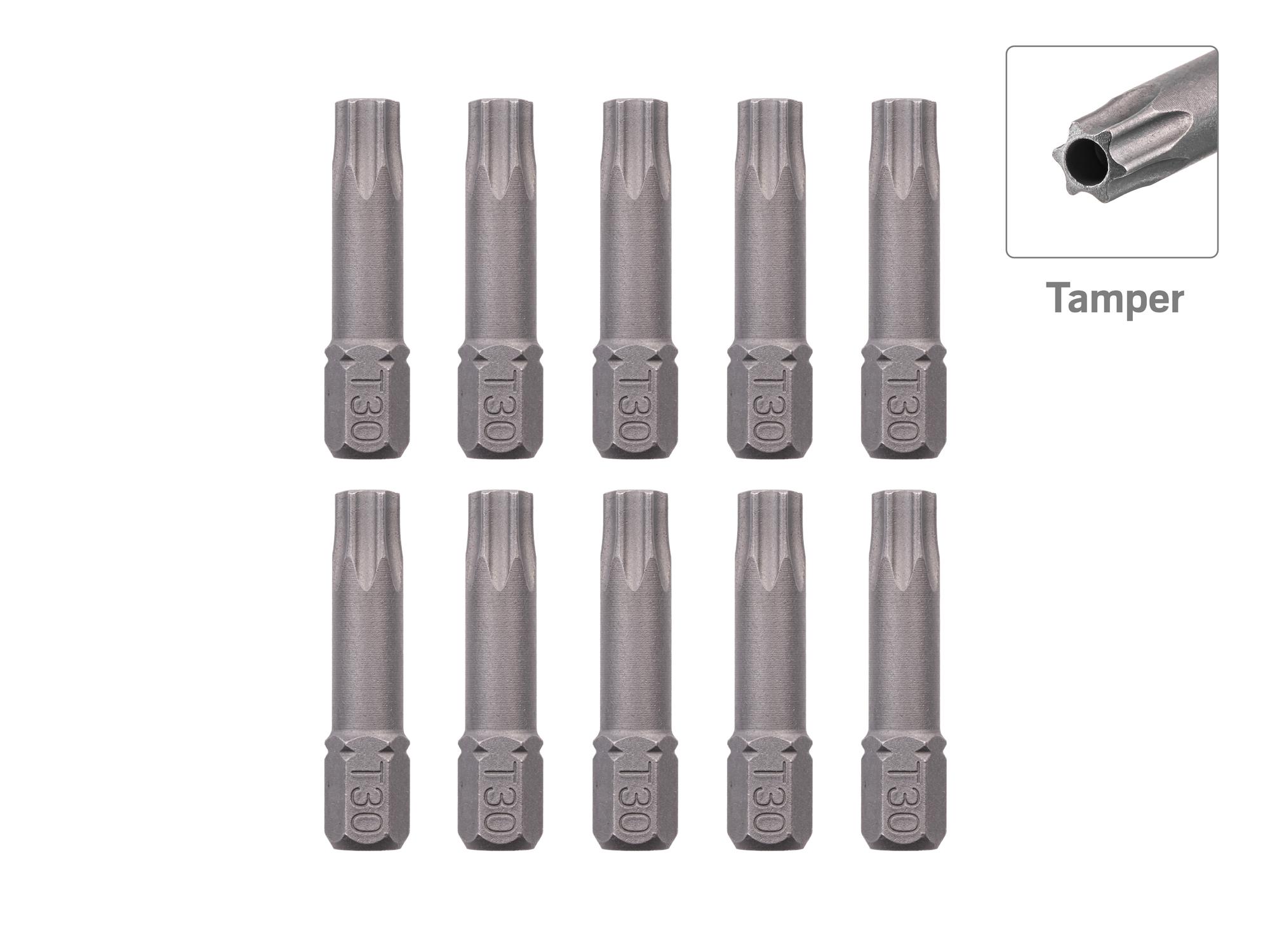 TEKTON T30 Tamper Star Insert Bits, 1.18 Inch Length (10-Pack) - 1/4 in. Hex Shank