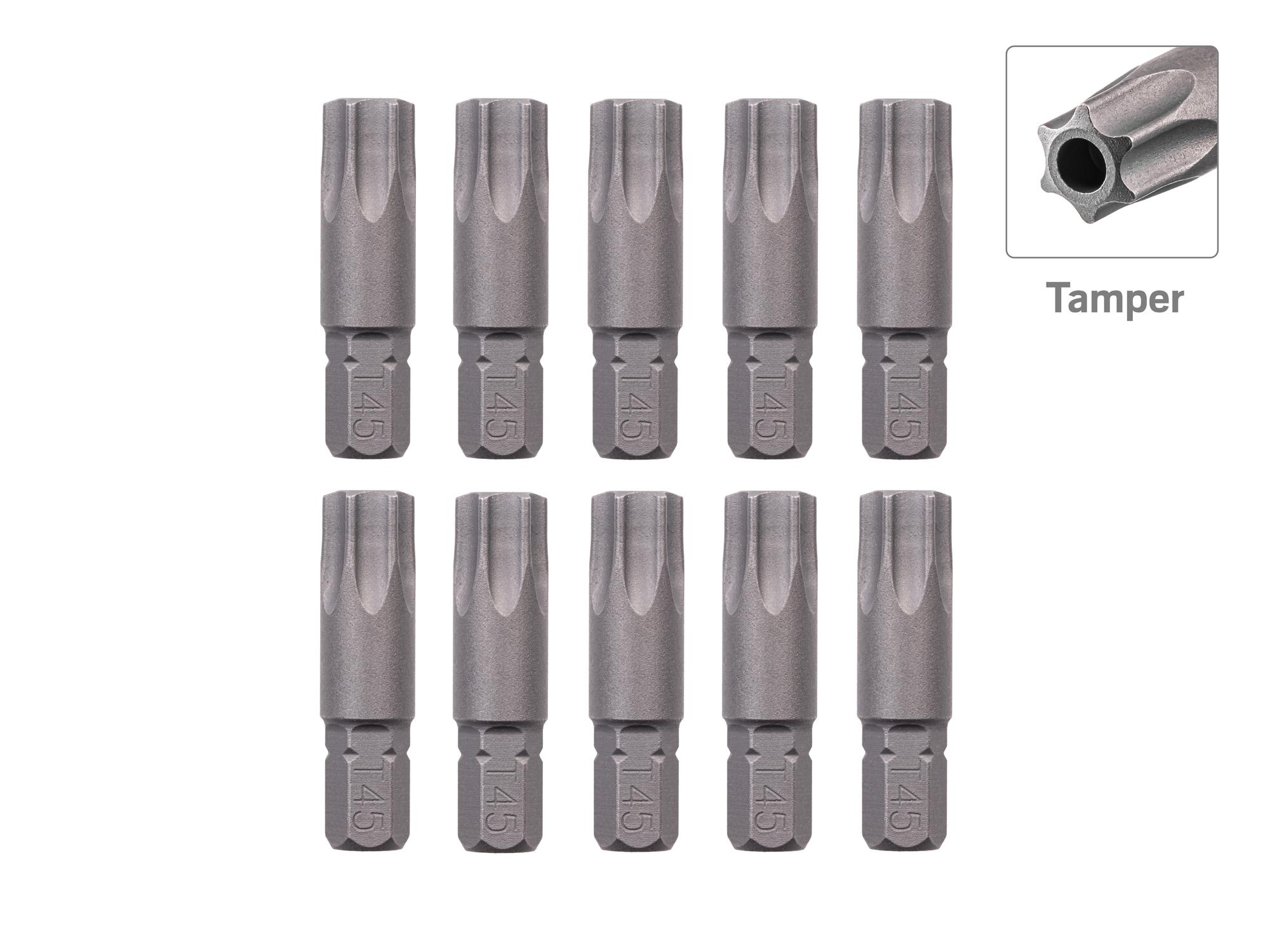 TEKTON T45 Tamper Star Insert Bits, 1.18 Inch Length (10-Pack) - 1/4 in. Hex Shank