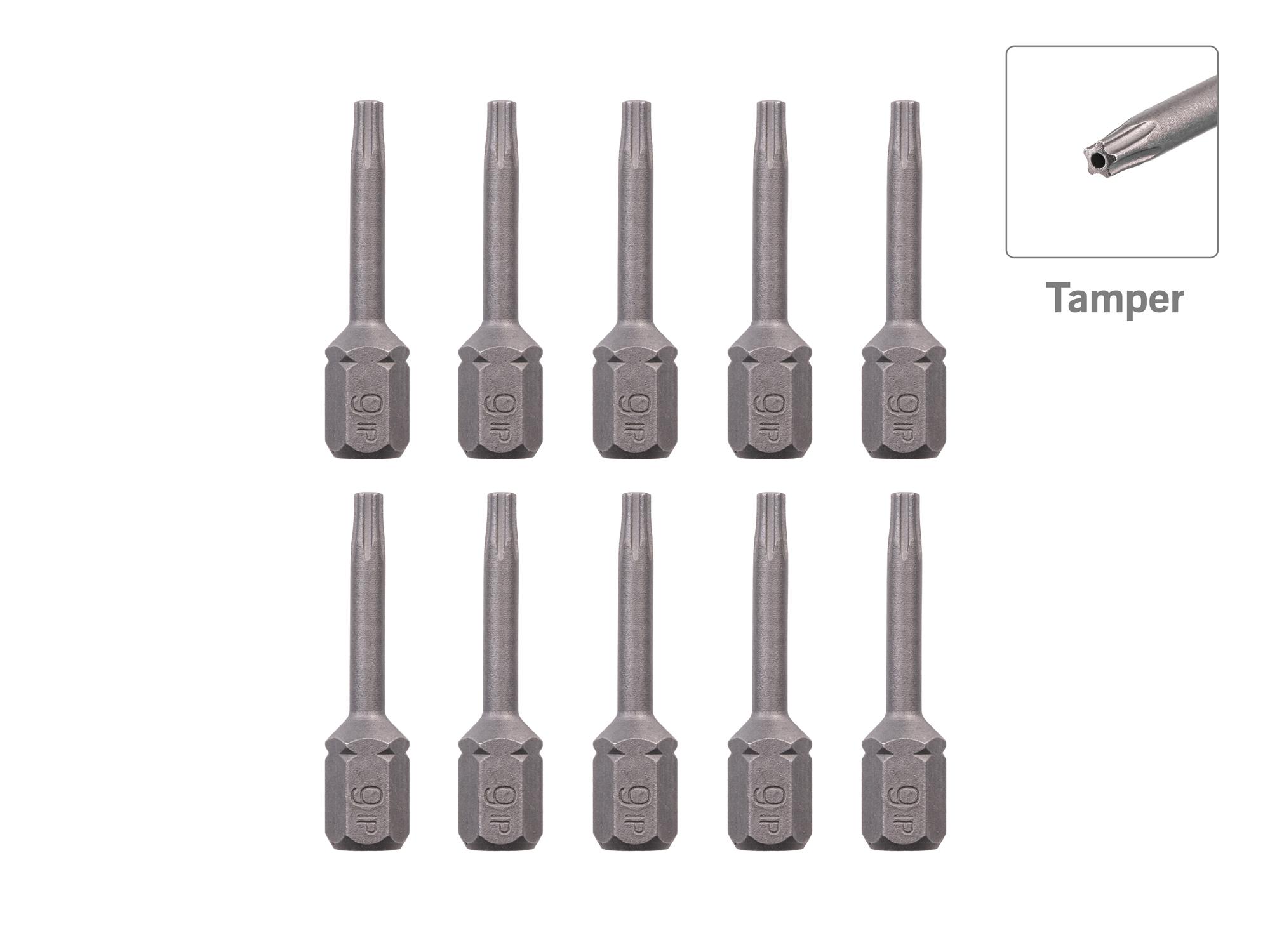 TEKTON 9IPR Tamper Star Plus Insert Bits, 1.18 Inch Length (10-Pack) - 1/4 in. Hex Shank