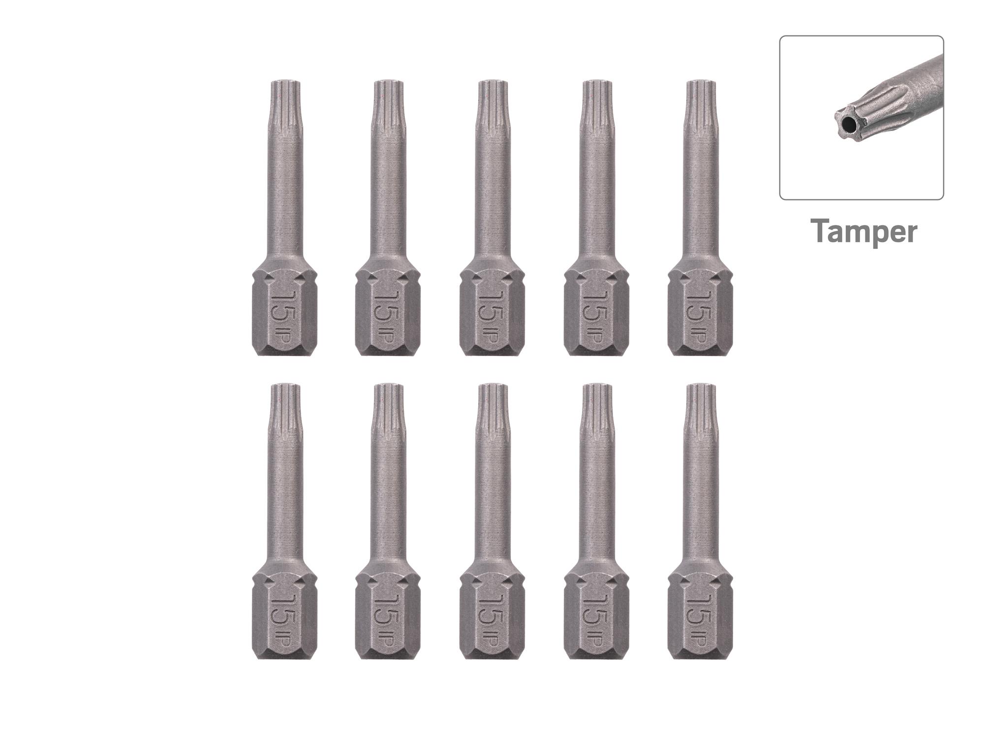 TEKTON 15IPR Tamper Star Plus Insert Bits, 1.18 Inch Length (10-Pack) - 1/4 in. Hex Shank