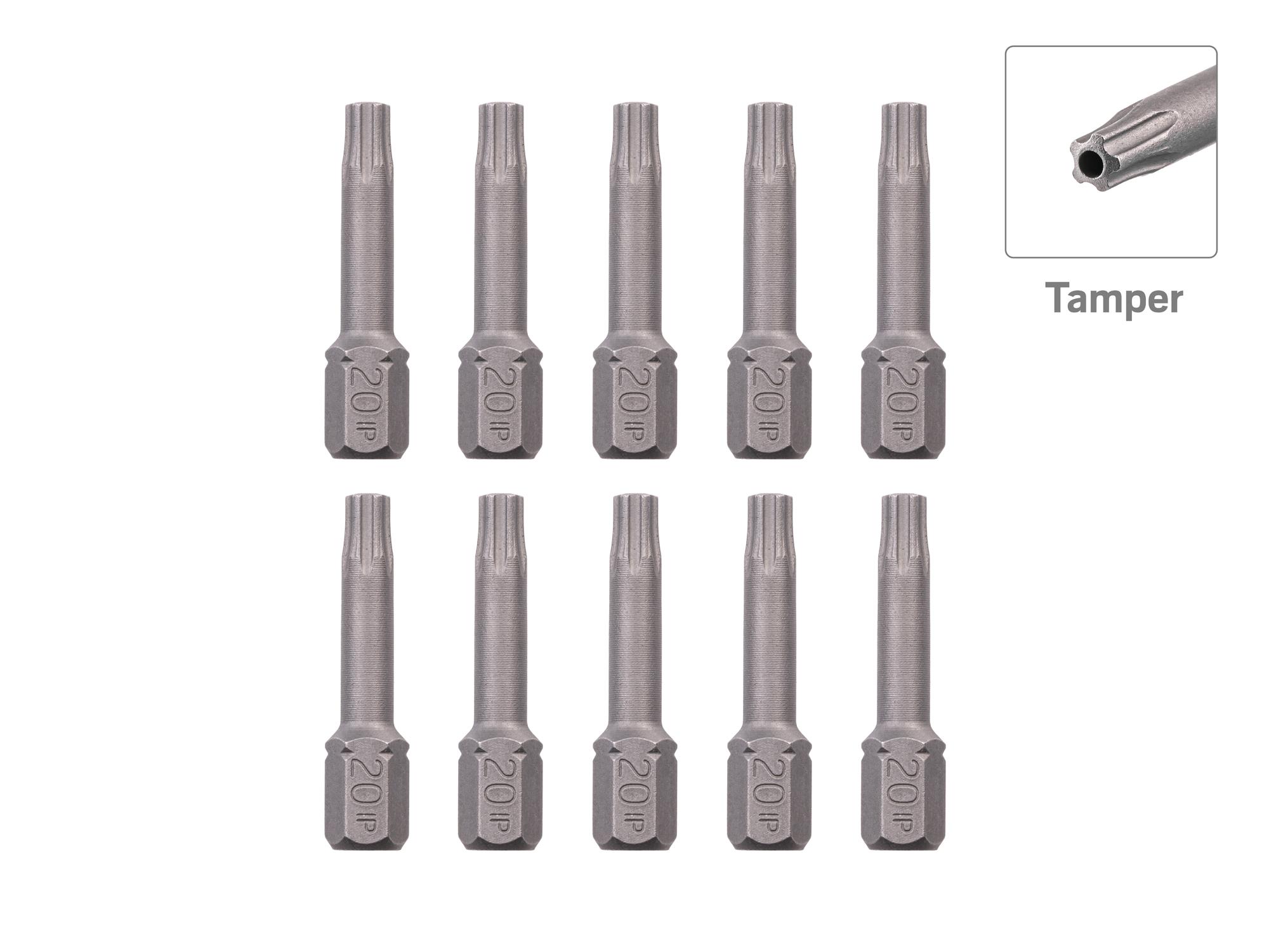 TEKTON 20IPR Tamper Star Plus Insert Bits, 1.18 Inch Length (10-Pack) - 1/4 in. Hex Shank