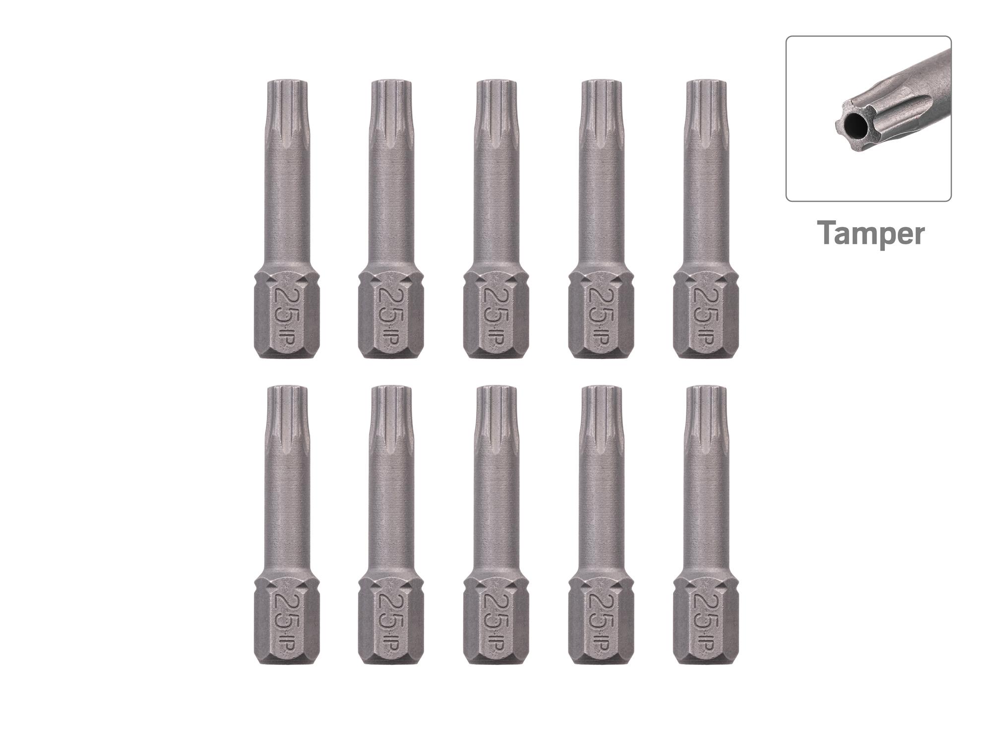 TEKTON 25IPR Tamper Star Plus Insert Bits, 1.18 Inch Length (10-Pack) - 1/4 in. Hex Shank