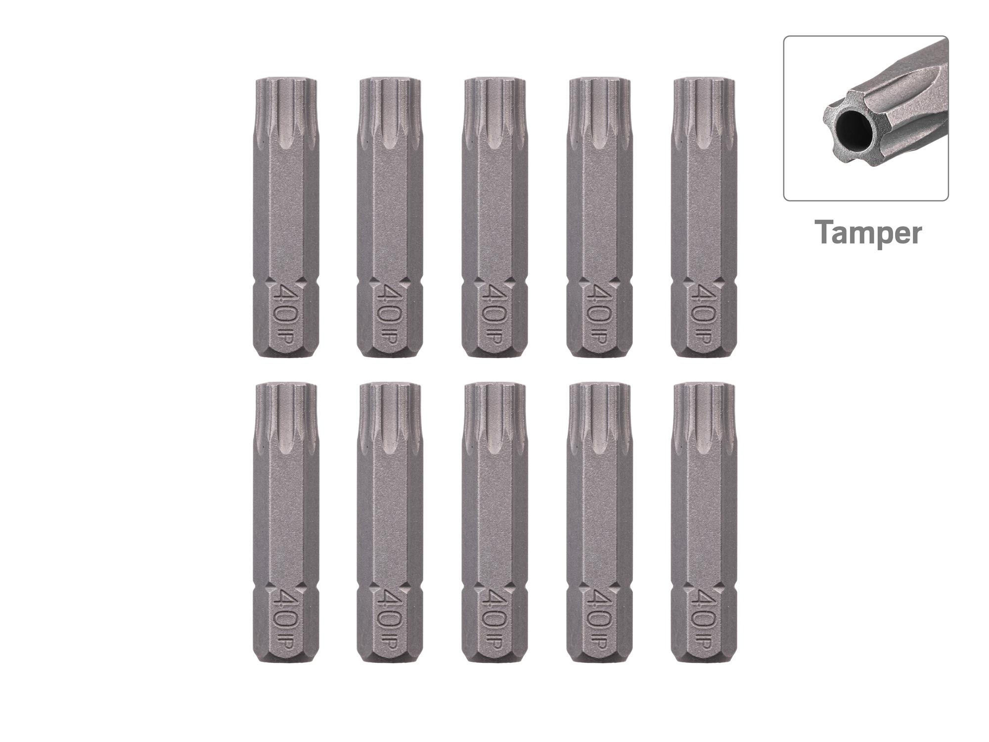 TEKTON 40IPR Tamper Star Plus Insert Bits, 1.18 Inch Length (10-Pack) - 1/4 in. Hex Shank