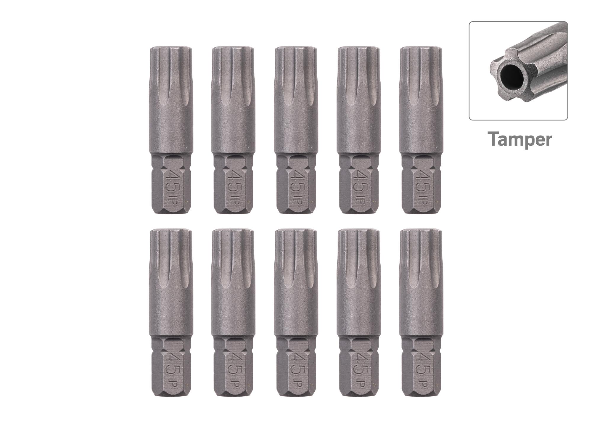 TEKTON 45IPR Tamper Star Plus Insert Bits, 1.18 Inch Length (10-Pack) - 1/4 in. Hex Shank