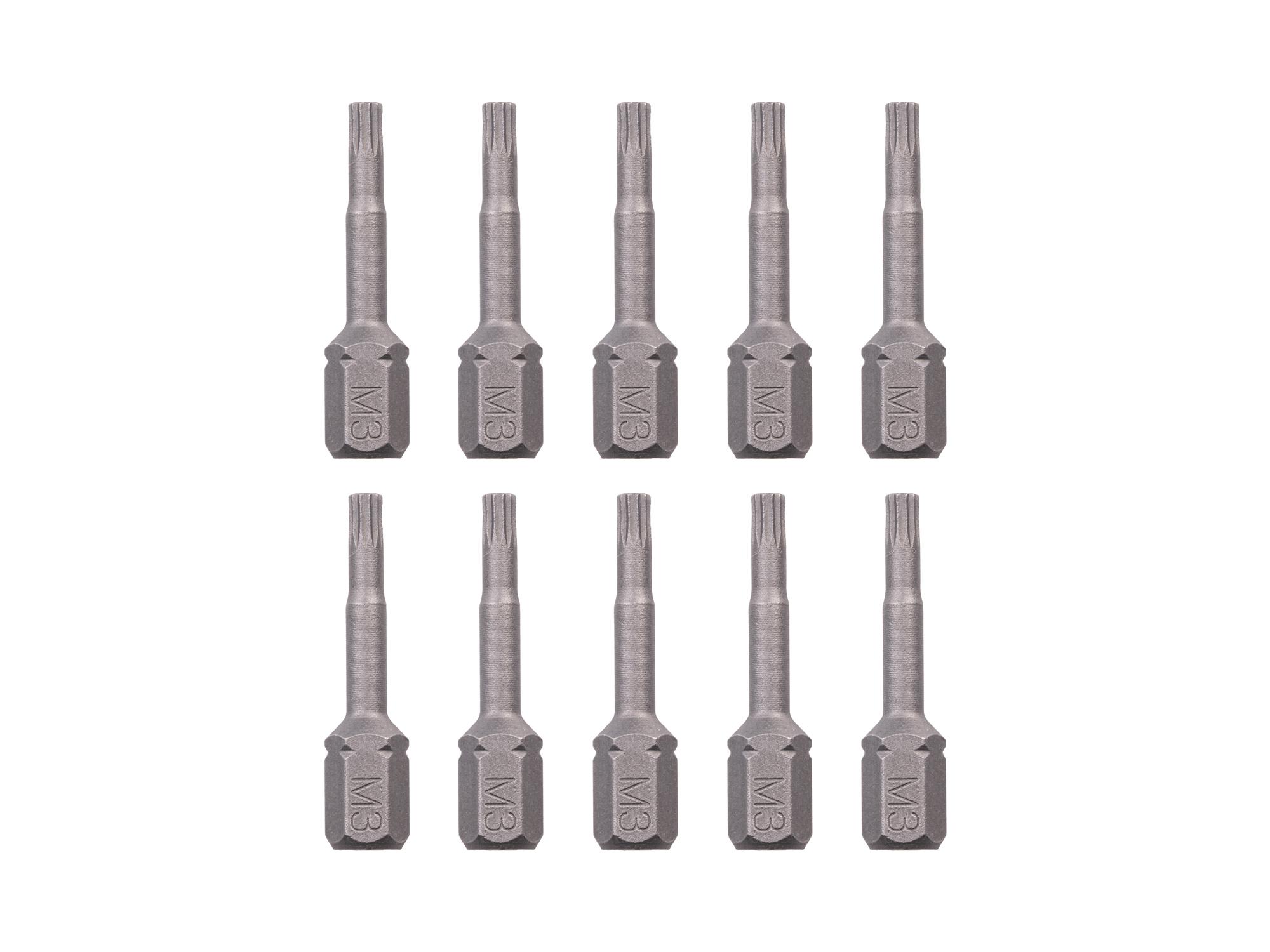 TEKTON M3 Triple Square Insert Bits, 1.18 Inch Length (10-Pack) - 1/4 in. Hex Shank