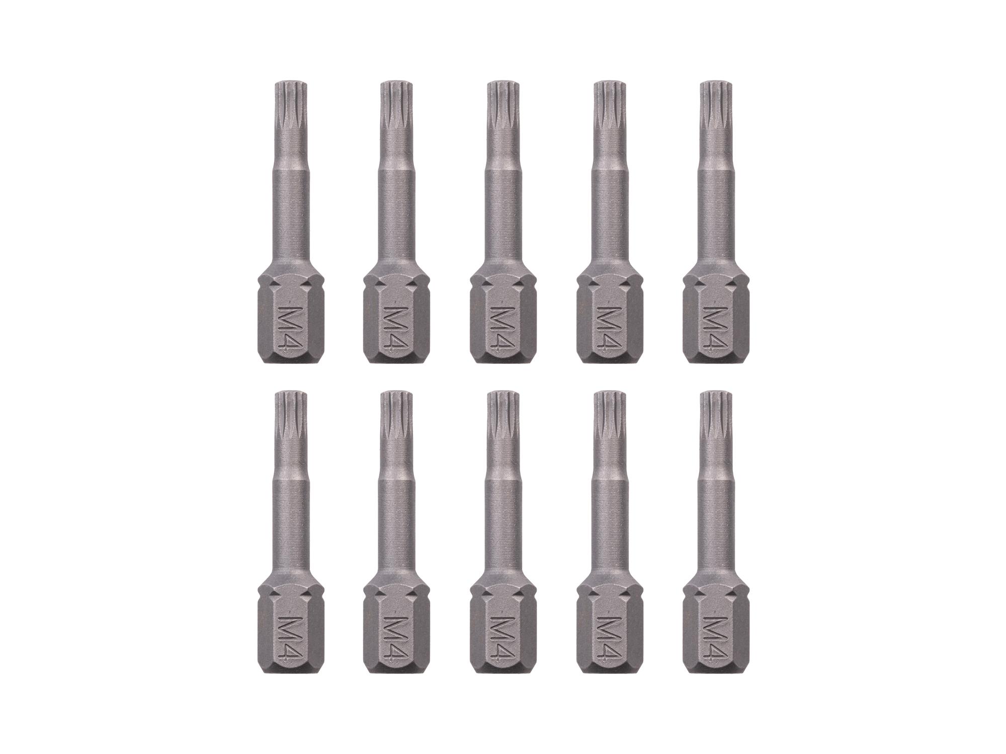 TEKTON M4 Triple Square Insert Bits, 1.18 Inch Length (10-Pack) - 1/4 in. Hex Shank