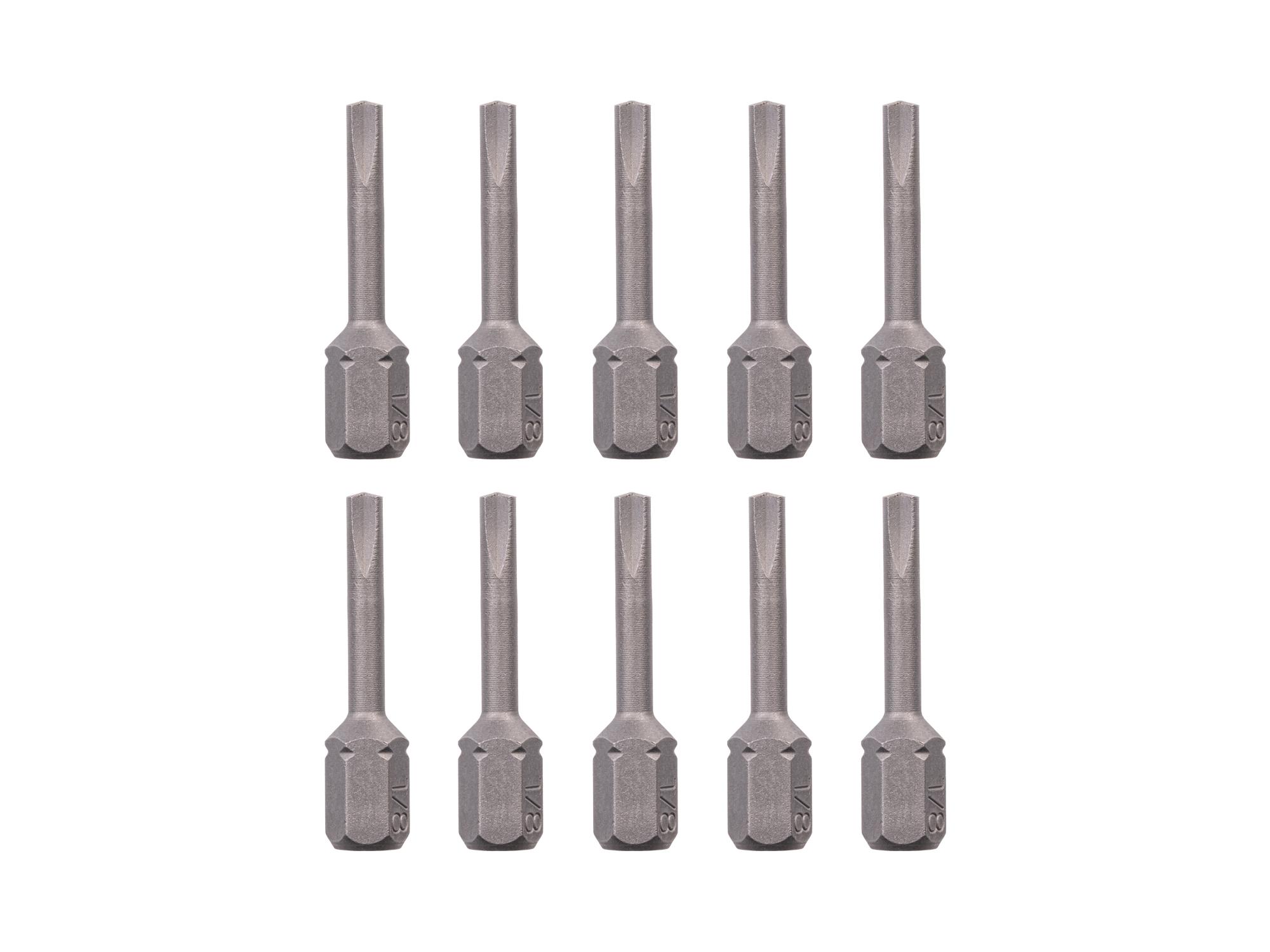 TEKTON 1/8 Inch Clutch Insert Bits, 1.18 Inch Length (10-Pack) - 1/4 in. Hex Shank