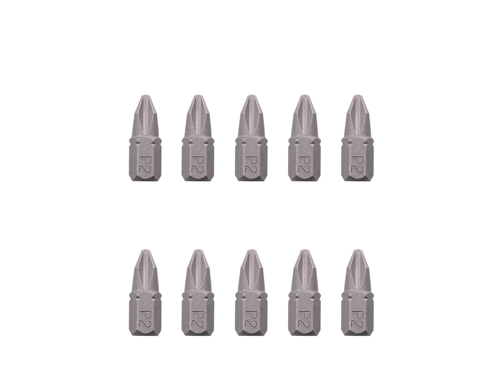 TEKTON P2 Phillips Insert Bits, 0.75 Inch Length (10-Pack) - 1/4 in. Hex Shank