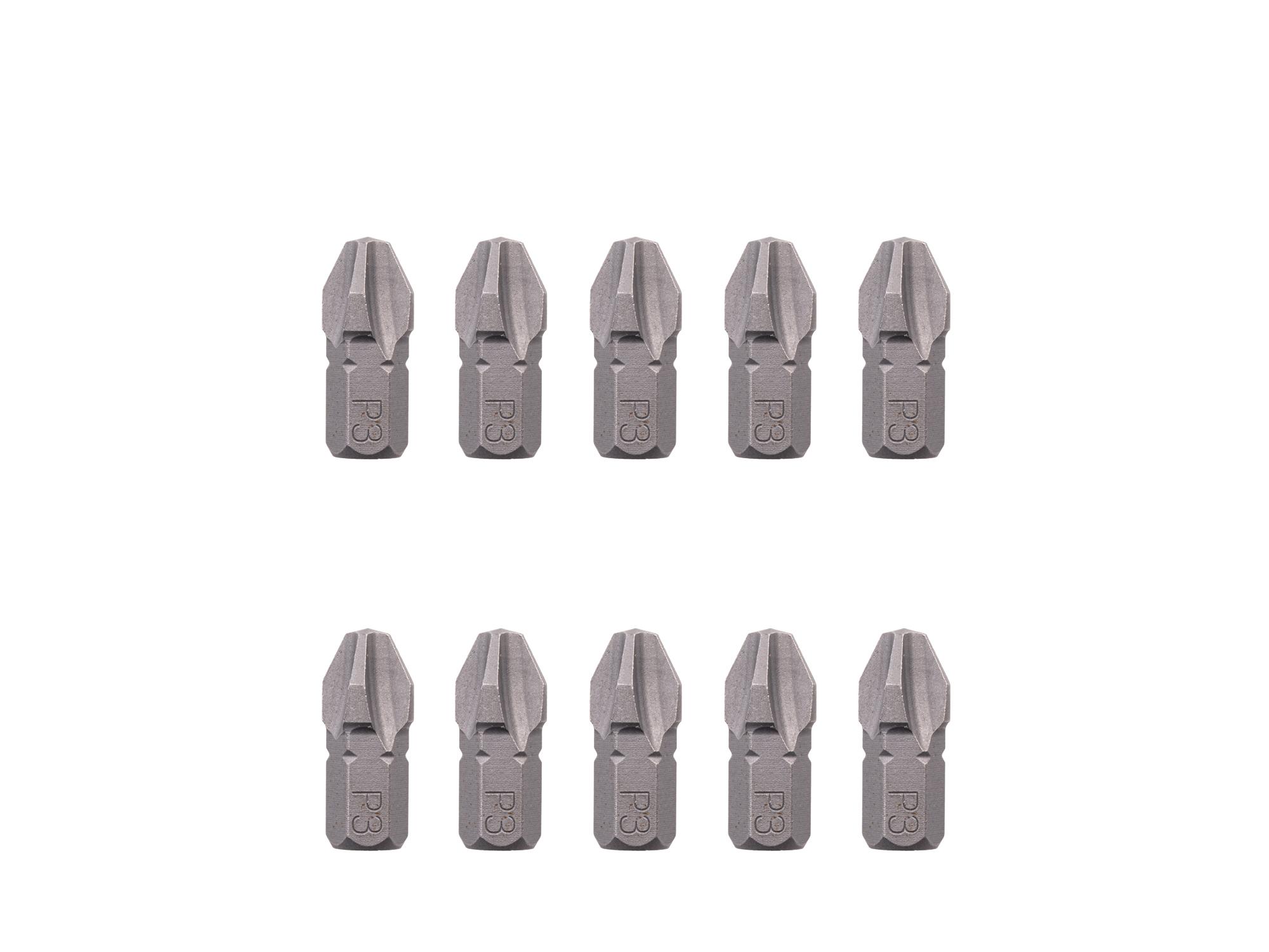 TEKTON P3 Phillips Insert Bits, 0.75 Inch Length (10-Pack) - 1/4 in. Hex Shank