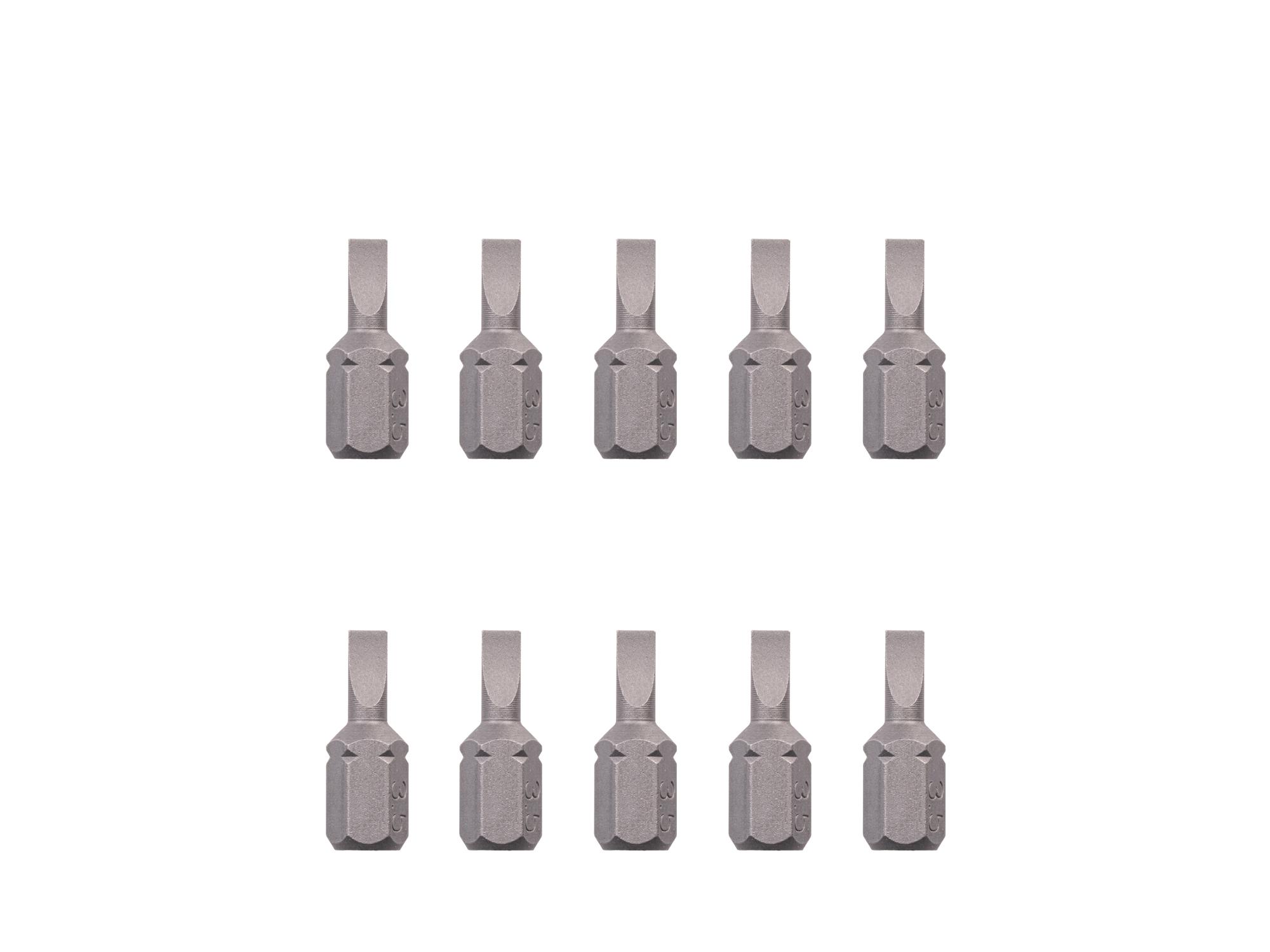 TEKTON 3.5 mm Slotted Insert Bits, 0.75 Inch Length (10-Pack) - 1/4 in. Hex Shank
