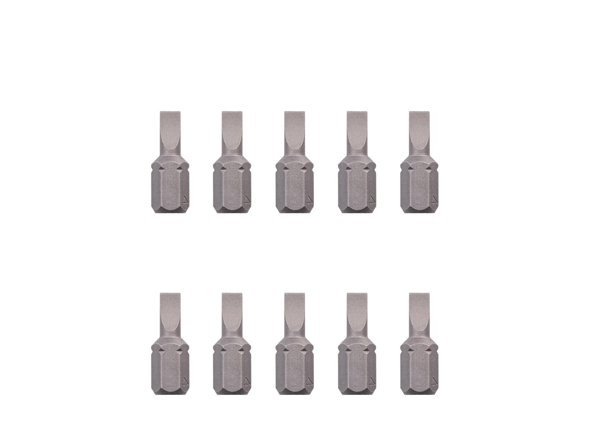 TEKTON 4 mm Slotted Insert Bits, 0.75 Inch Length (10-Pack) - 1/4 in. Hex Shank