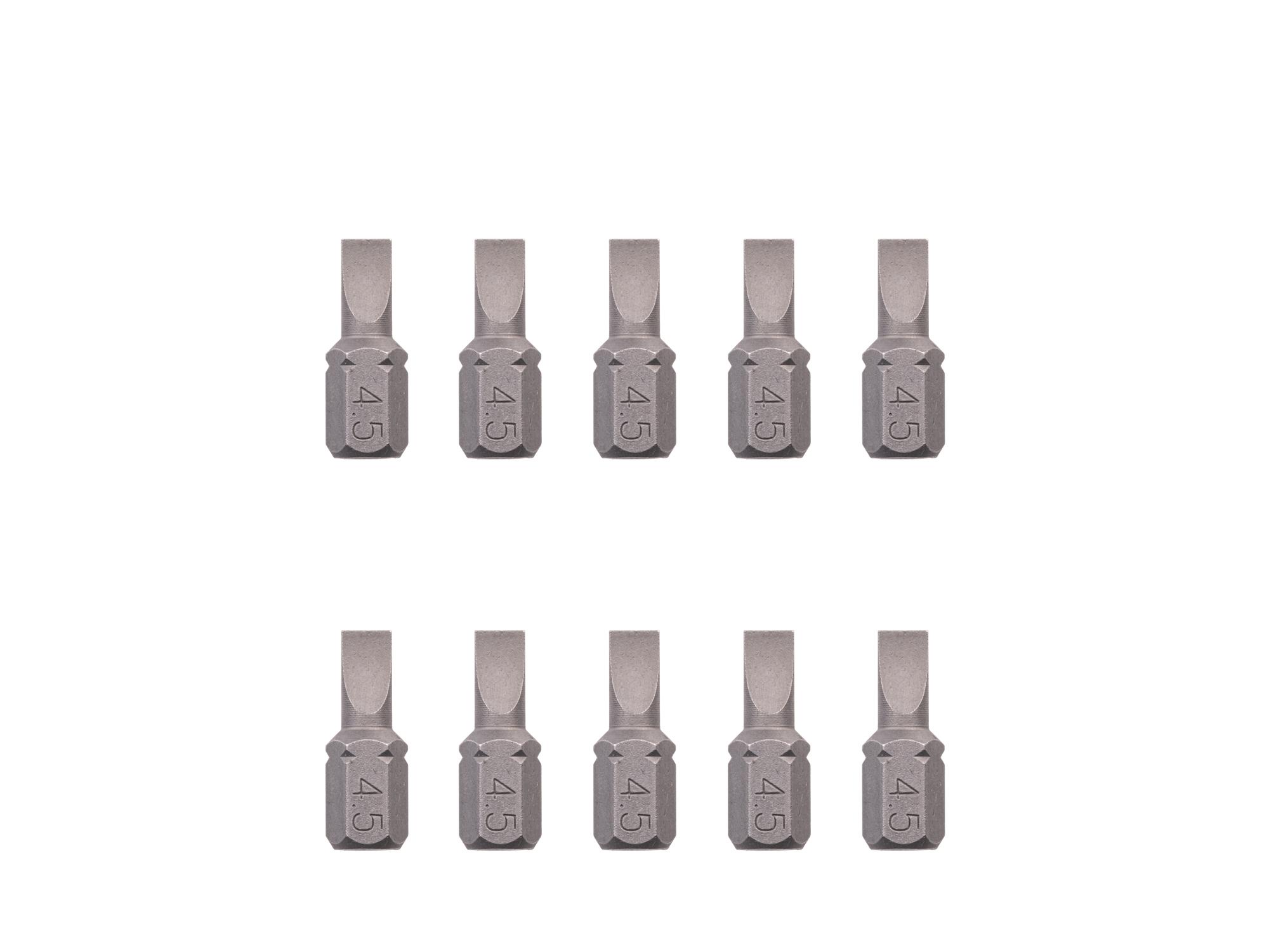 TEKTON 4.5 mm Slotted Insert Bits, 0.75 Inch Length (10-Pack) - 1/4 in. Hex Shank