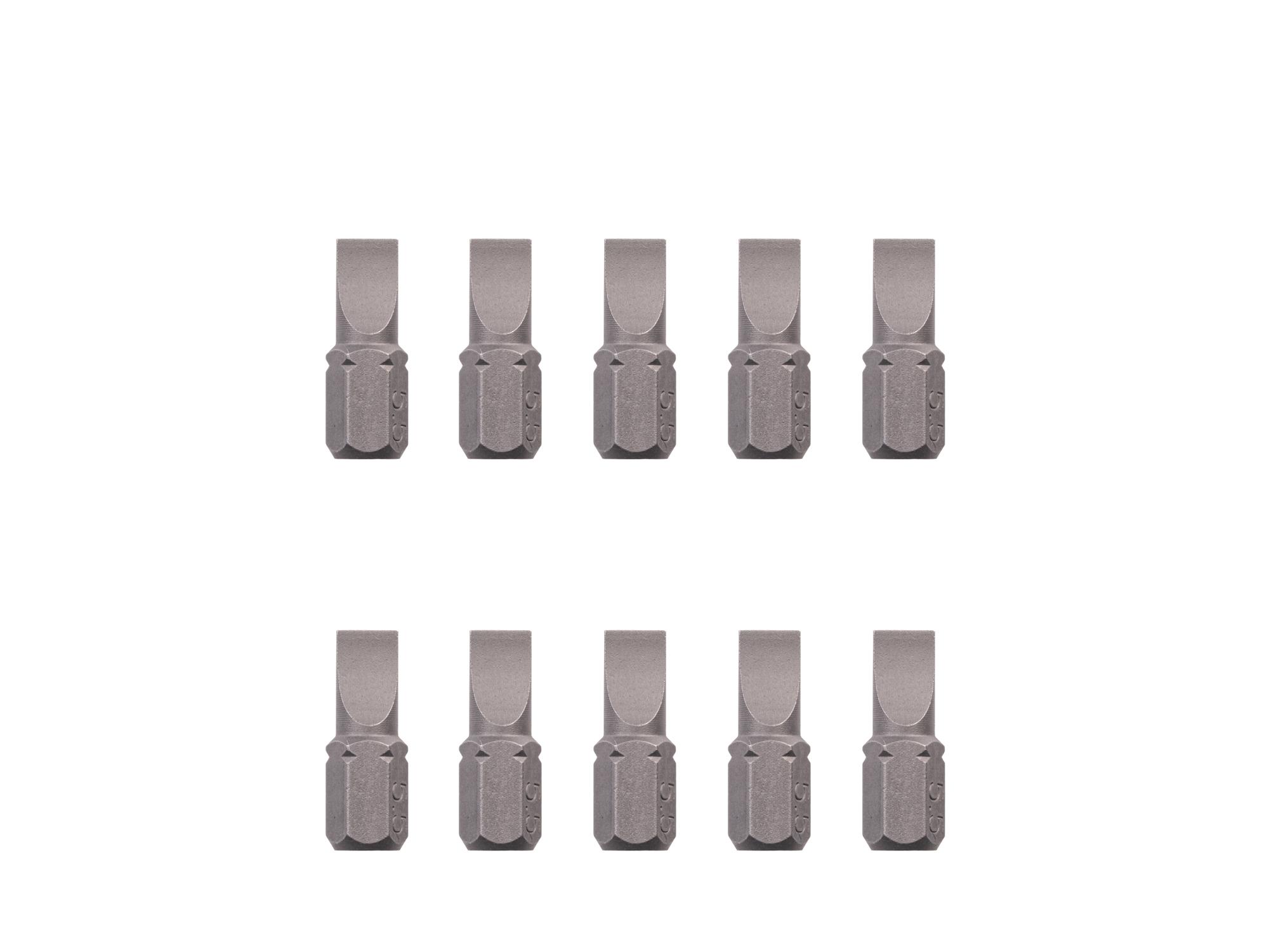 TEKTON 5.5 mm Slotted Insert Bits, 0.75 Inch Length (10-Pack) - 1/4 in. Hex Shank