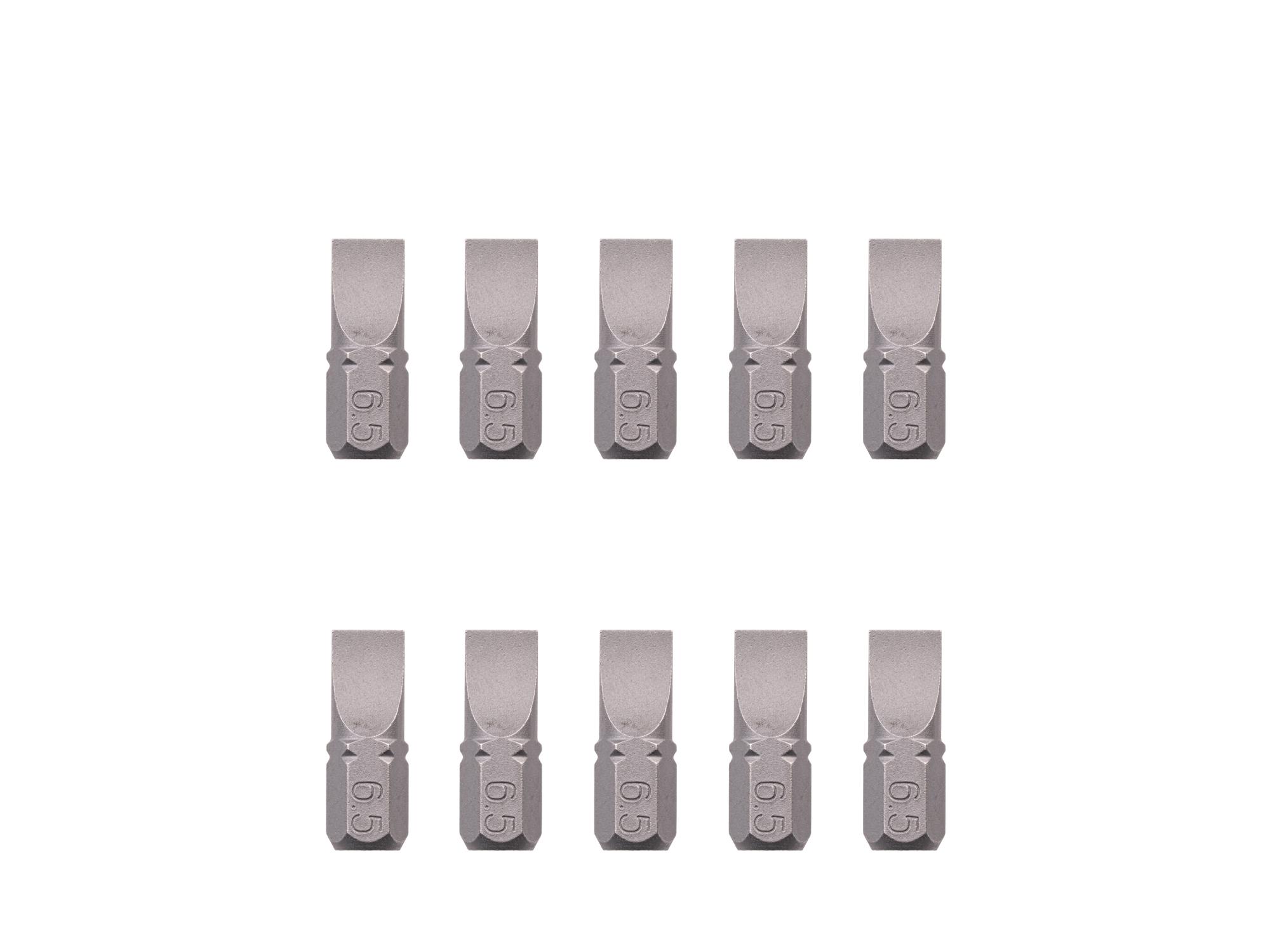 TEKTON 6.5 mm Slotted Insert Bits, 0.75 Inch Length (10-Pack) - 1/4 in. Hex Shank