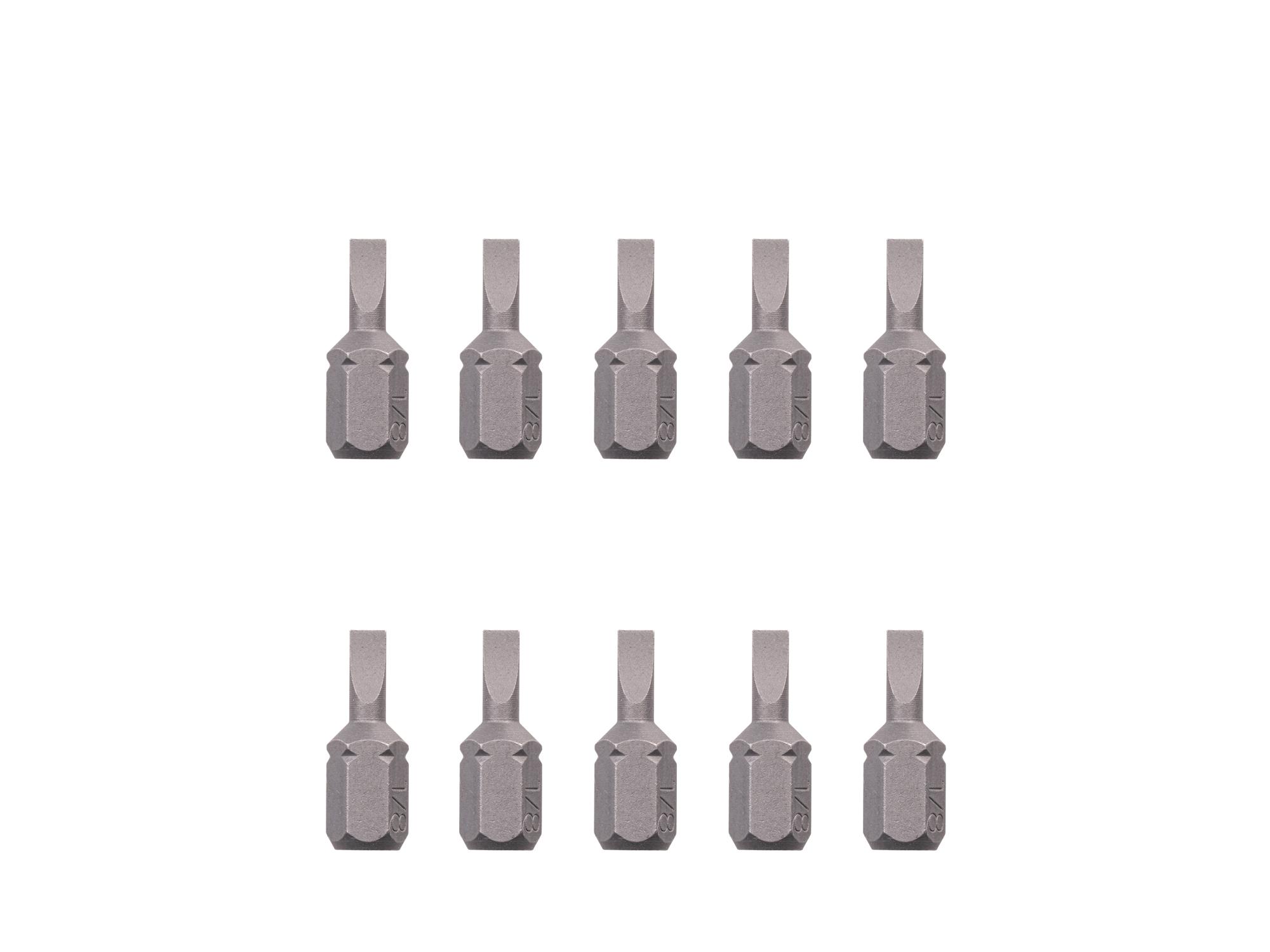 TEKTON 1/8 Inch Slotted Insert Bits, 0.75 Inch Length (10-Pack) - 1/4 in. Hex Shank