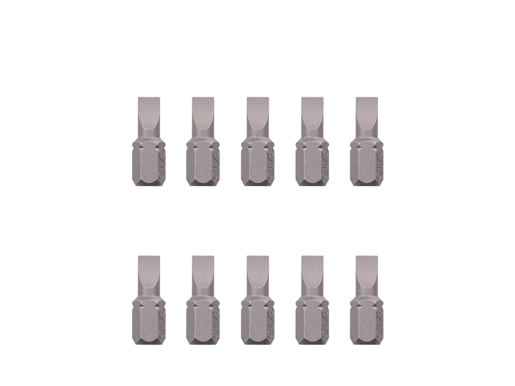 TEKTON 3/16 Inch Slotted Insert Bits, 0.75 Inch Length (10-Pack) - 1/4 in. Hex Shank
