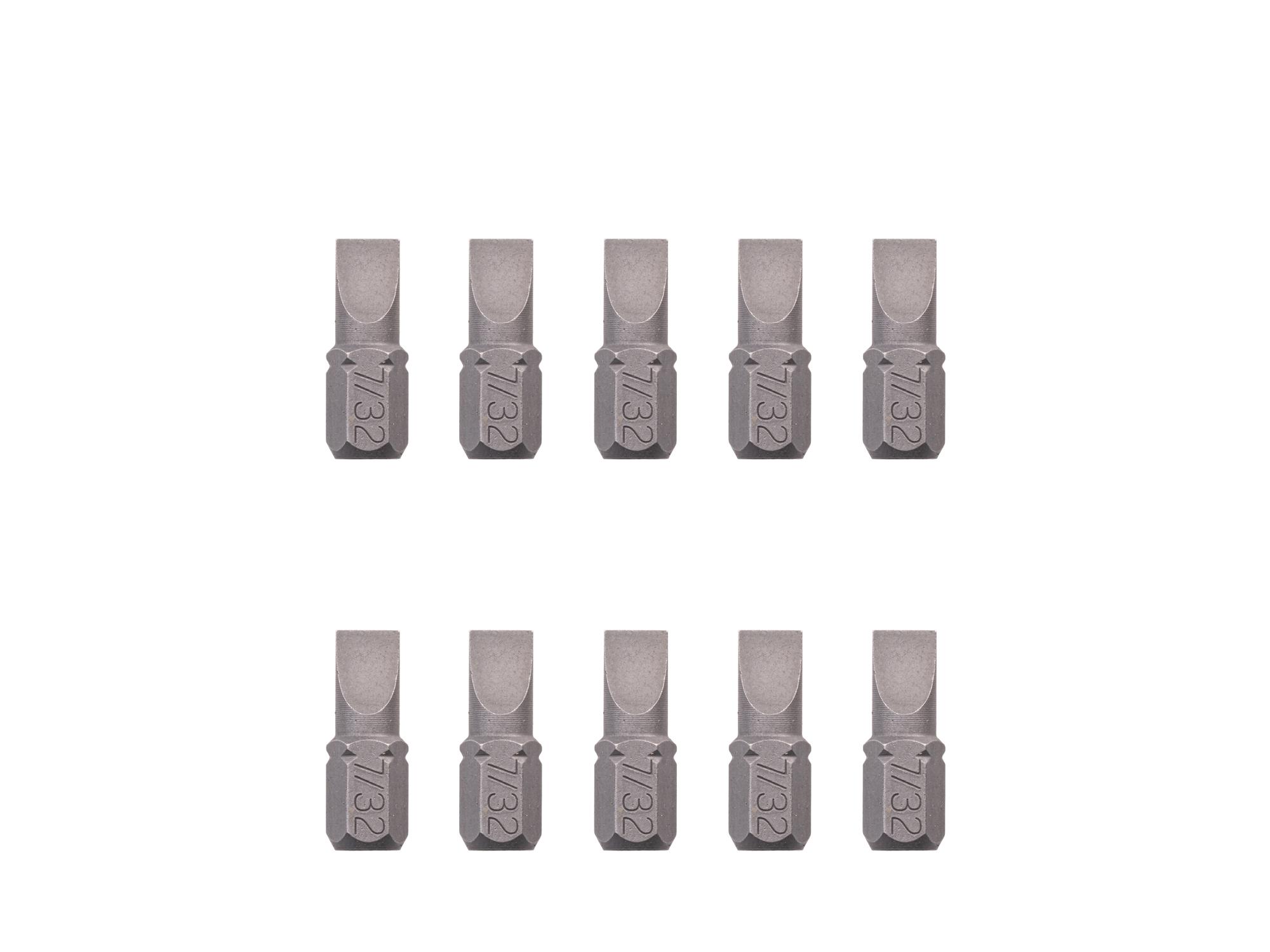TEKTON 7/32 Inch Slotted Insert Bits, 0.75 Inch Length (10-Pack) - 1/4 in. Hex Shank
