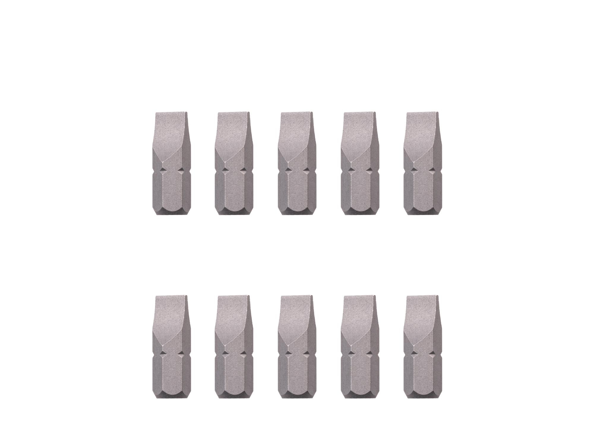 TEKTON 1/4 Inch Slotted Insert Bits, 0.75 Inch Length (10-Pack) - 1/4 in. Hex Shank