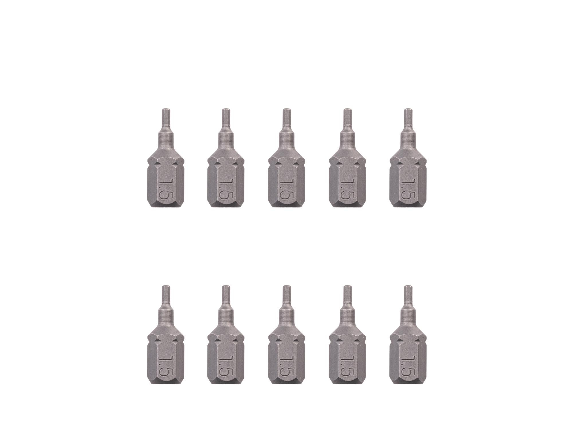 TEKTON 1.5 mm Hex Insert Bits, 0.75 Inch Length (10-Pack) - 1/4 in. Hex Shank