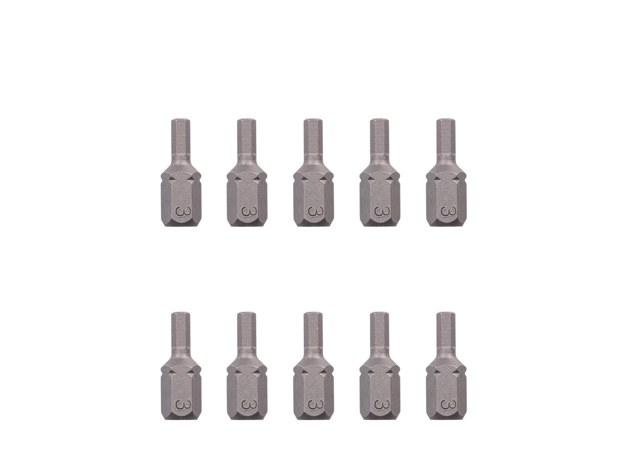 TEKTON 3 mm Hex Insert Bits, 0.75 Inch Length (10-Pack) - 1/4 in. Hex Shank