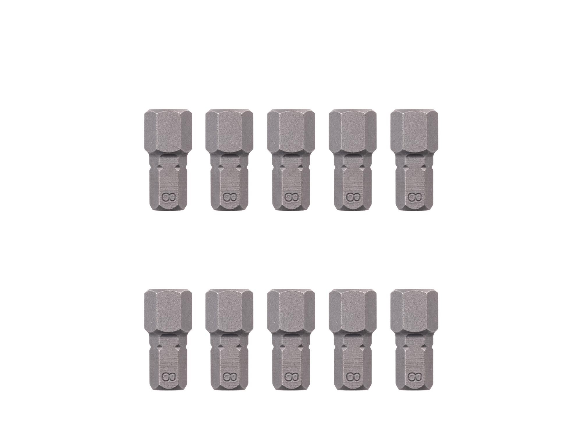 TEKTON 8 mm Hex Insert Bits, 0.75 Inch Length (10-Pack) - 1/4 in. Hex Shank