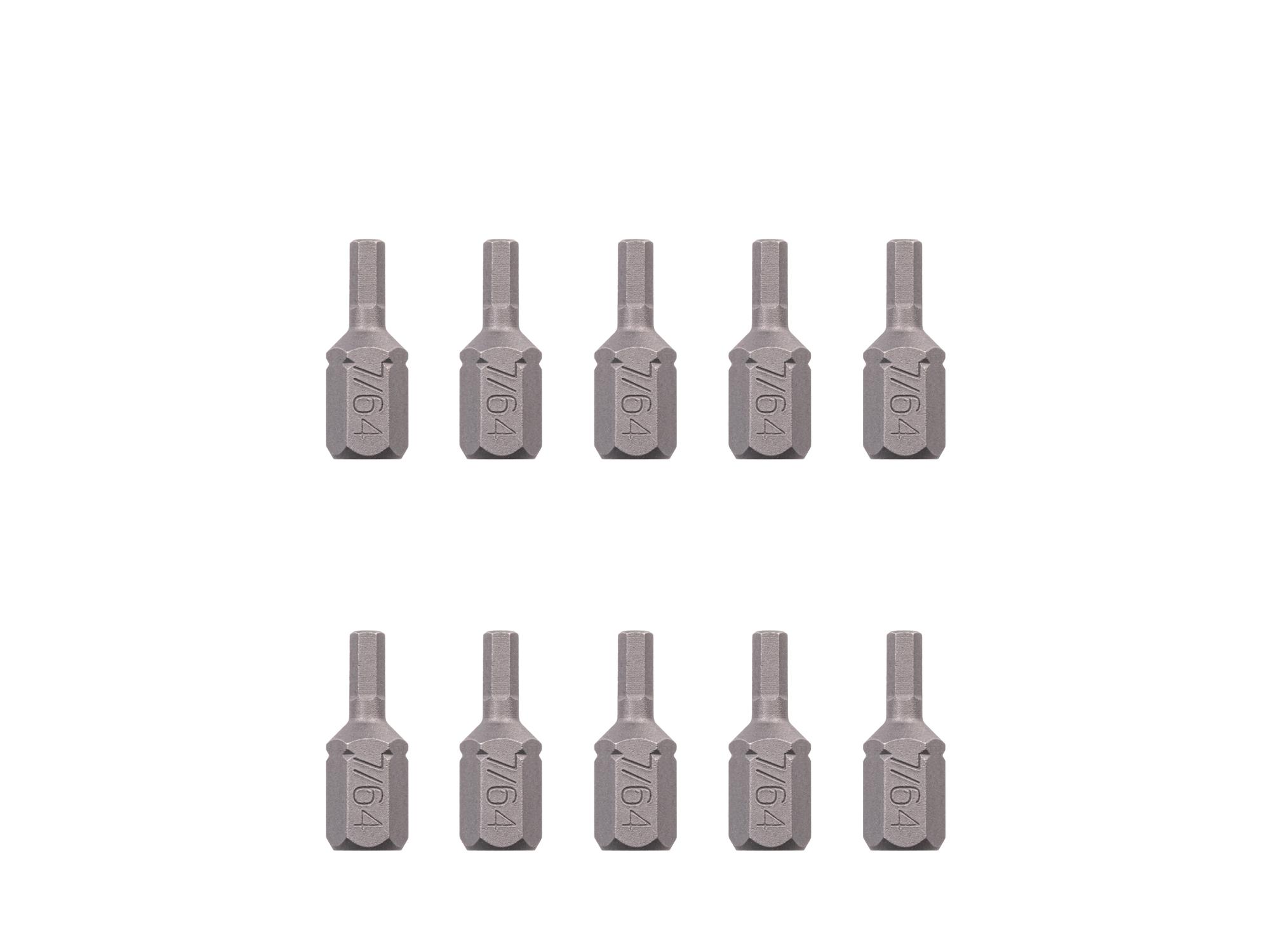 TEKTON 7/64 Inch Hex Insert Bits, 0.75 Inch Length (10-Pack) - 1/4 in. Hex Shank