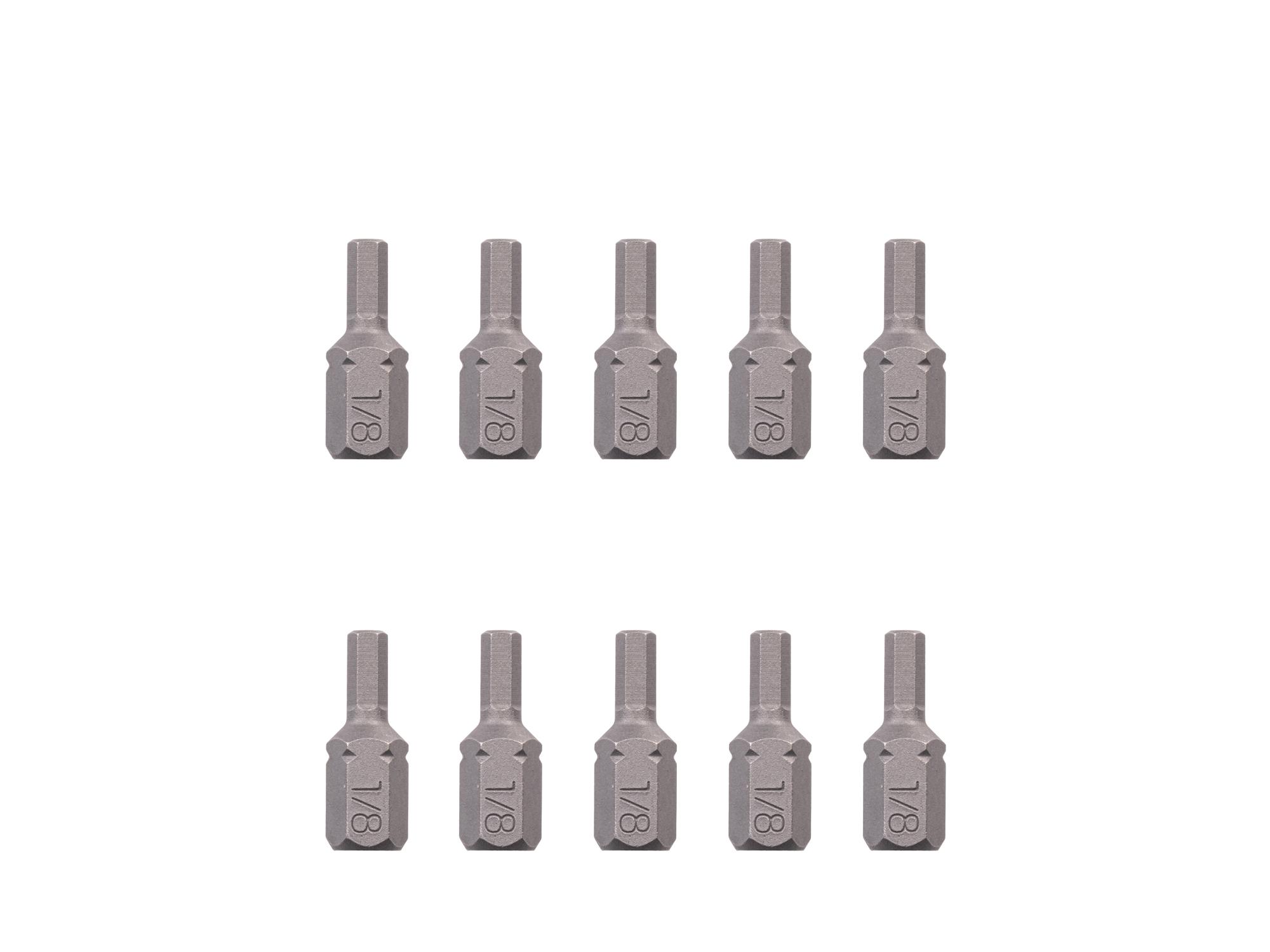 TEKTON 1/8 Inch Hex Insert Bits, 0.75 Inch Length (10-Pack) - 1/4 in. Hex Shank