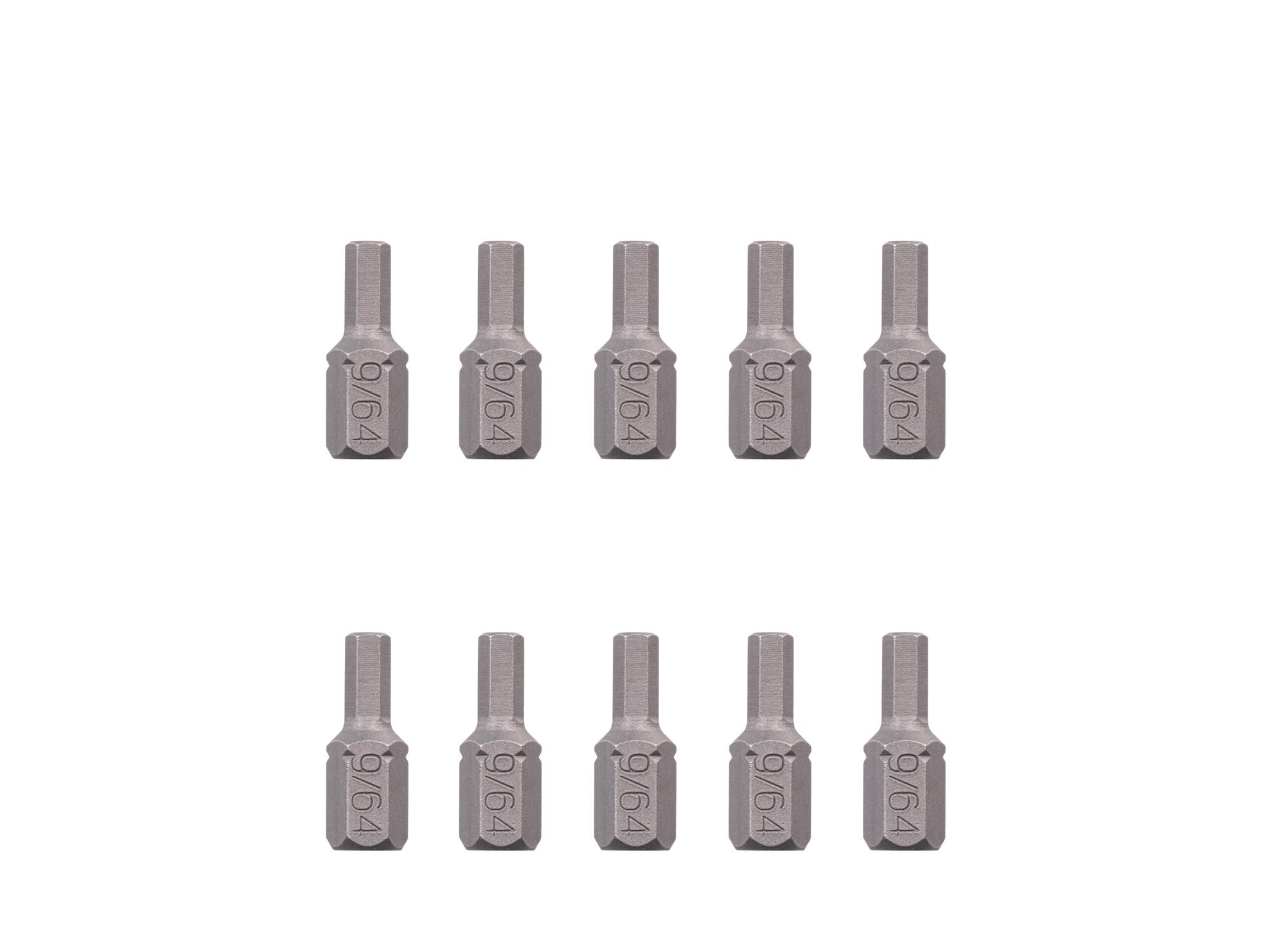 TEKTON 9/64 Inch Hex Insert Bits, 0.75 Inch Length (10-Pack) - 1/4 in. Hex Shank