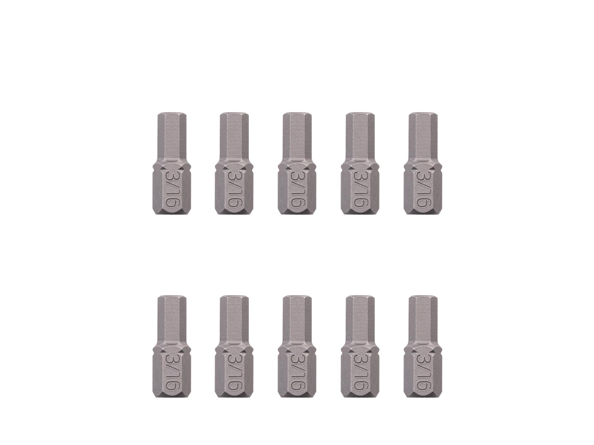 TEKTON 3/16 Inch Hex Insert Bits, 0.75 Inch Length (10-Pack) - 1/4 in. Hex Shank
