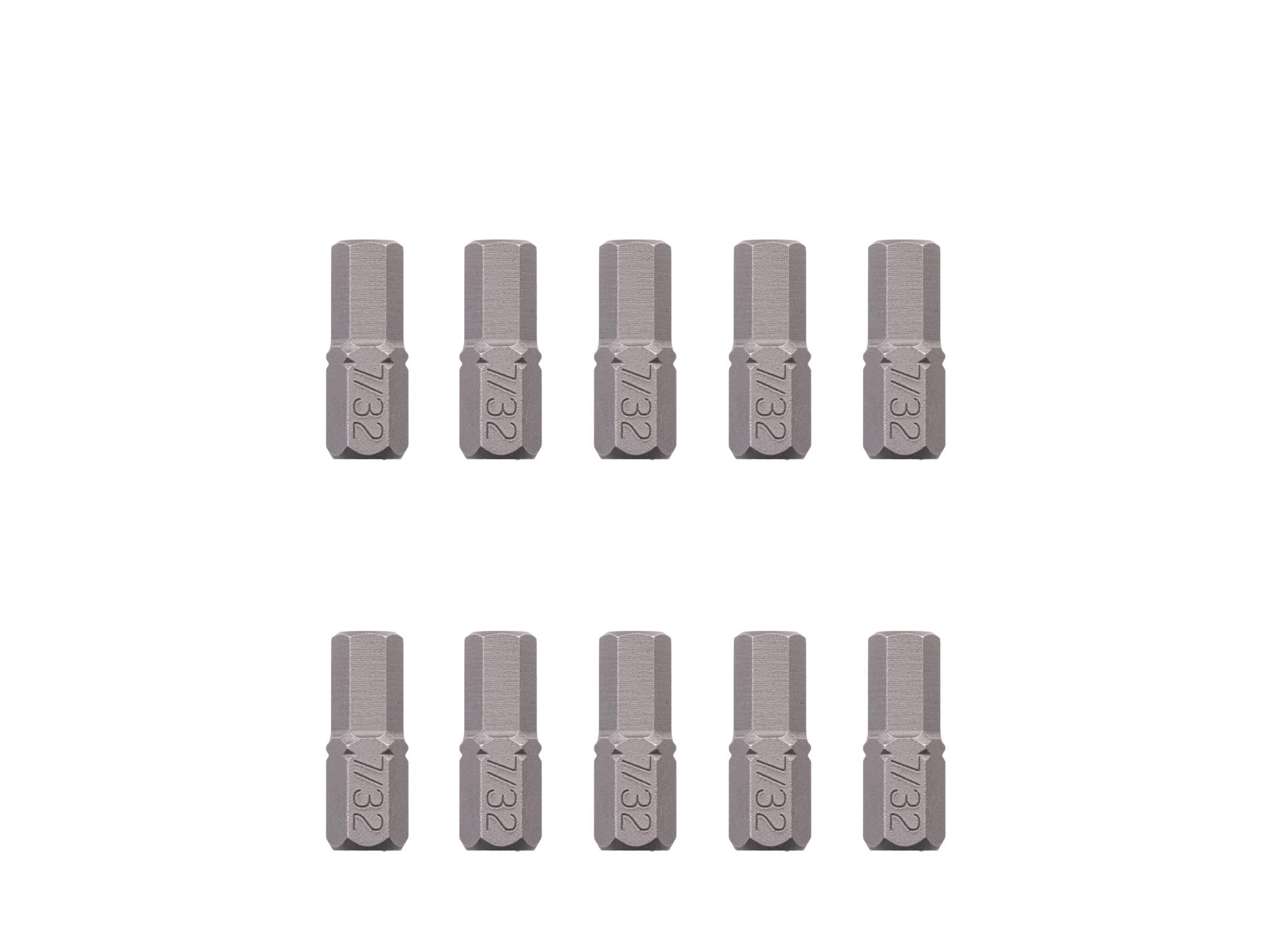 TEKTON 7/32 Inch Hex Insert Bits, 0.75 Inch Length (10-Pack) - 1/4 in. Hex Shank