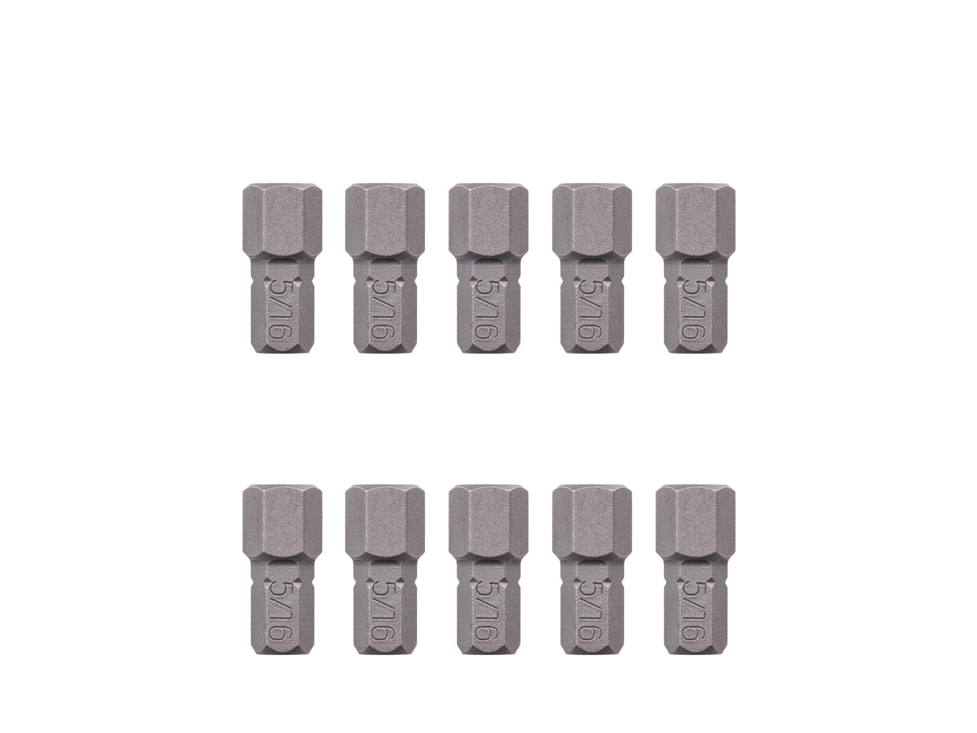 TEKTON 5/16 Inch Hex Insert Bits, 0.75 Inch Length (10-Pack) - 1/4 in. Hex Shank